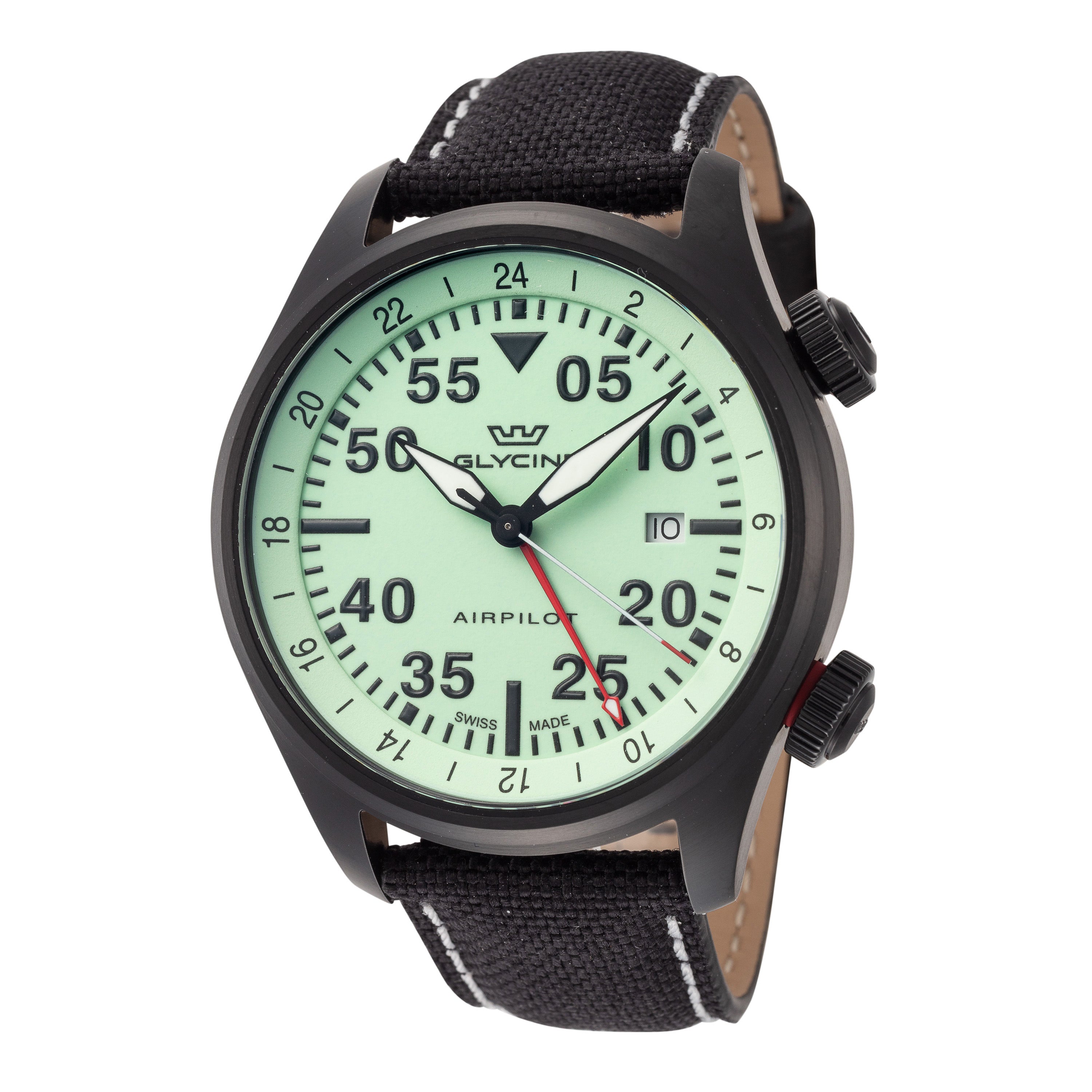 title:Glycine Men's GL0439 Airpilot GMT 44 44mm Quartz Watch;color:Black