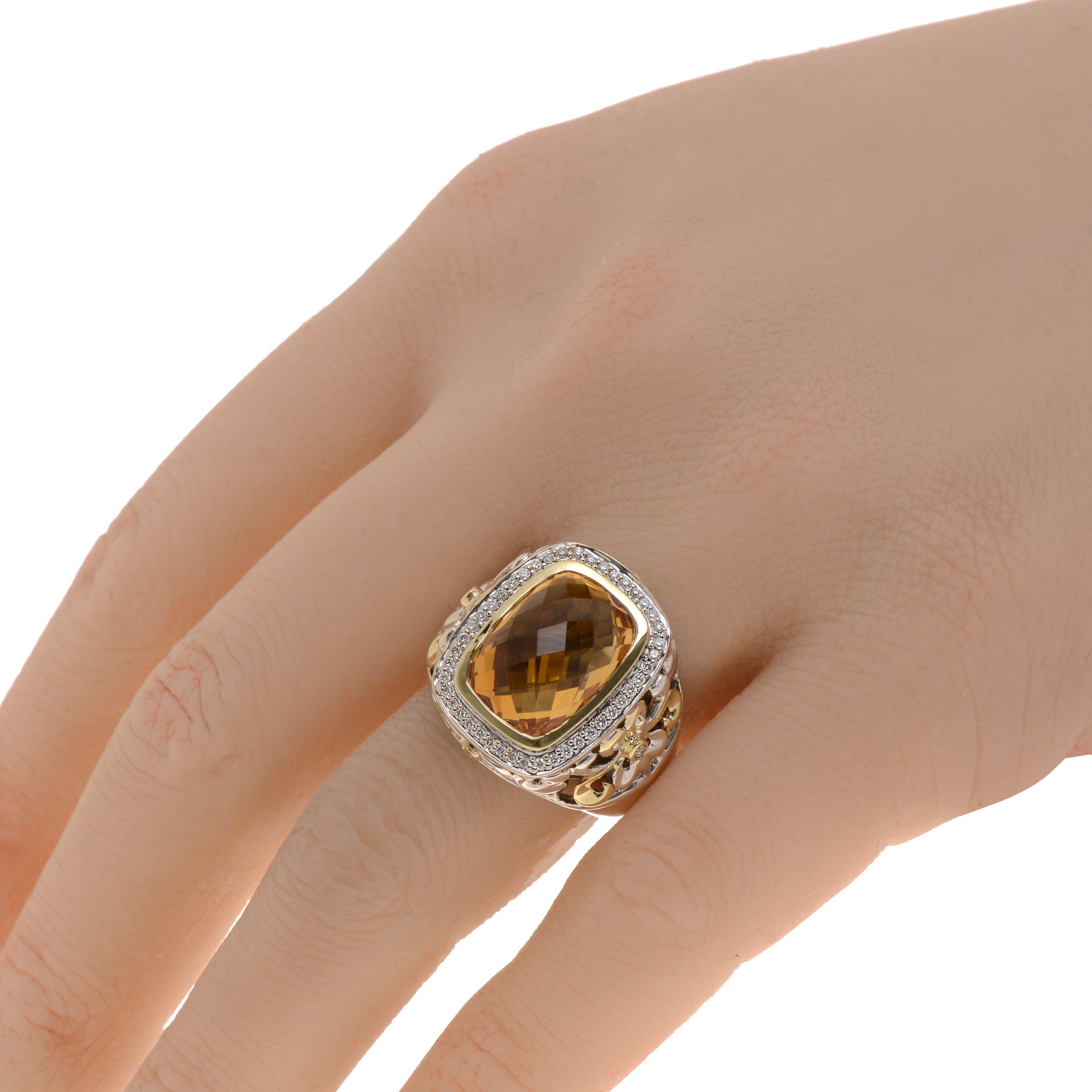 title:Charles Krypell Women's Sterling Silver Citrine Ring 3-6440-SCD;color:not applicable