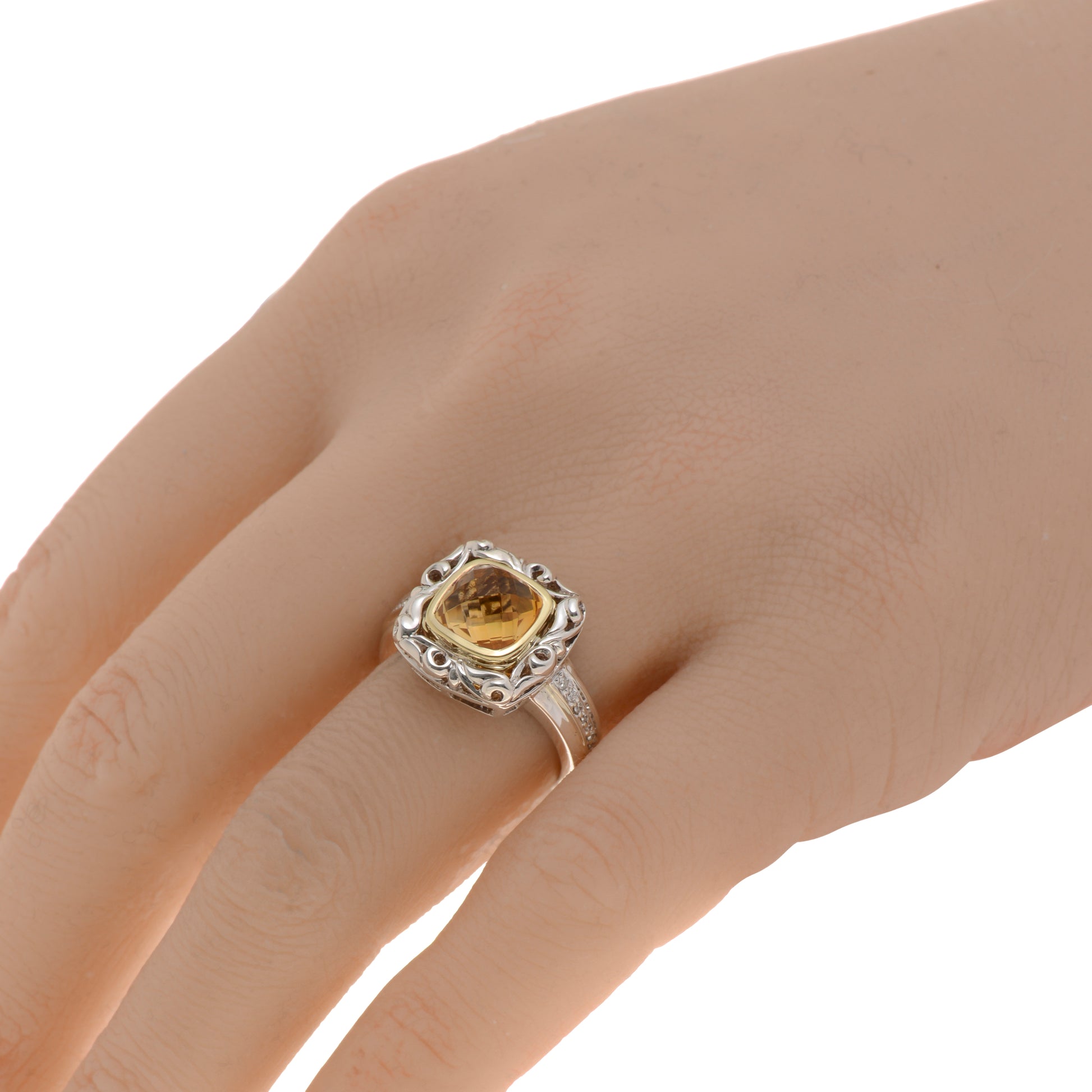 title:Charles Krypell Women's Sterling Silver Citrine Ring 3-6634-SCD;color:not applicable