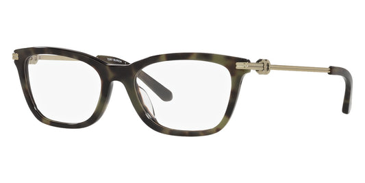 title:Tory Burch Women's 53mm Green Tortoise  Opticals TY2117U-1850;color:Green Tortoise frame, Demo Lens