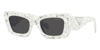 title:Prada Women's PR-13ZSF-17D5S0 Fashion 52mm Matte White Marble Sunglasses;color:Matte White Marble Frame, Dark Grey Lens