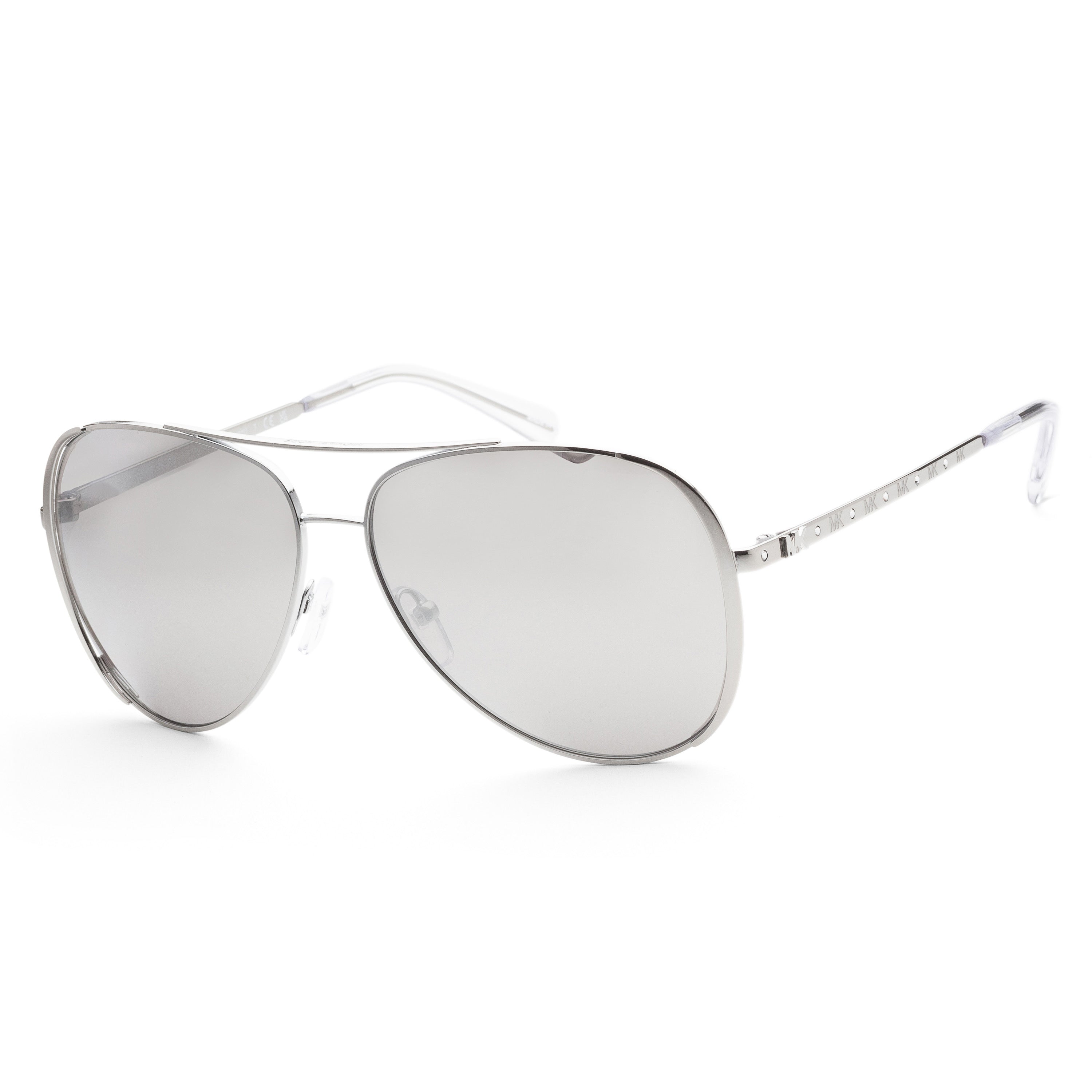 title:Michael Kors Women's MK1101B-11536G Chelsea Bright 60mm Silver Sunglasses;color:Silver Frame, Grey Lens