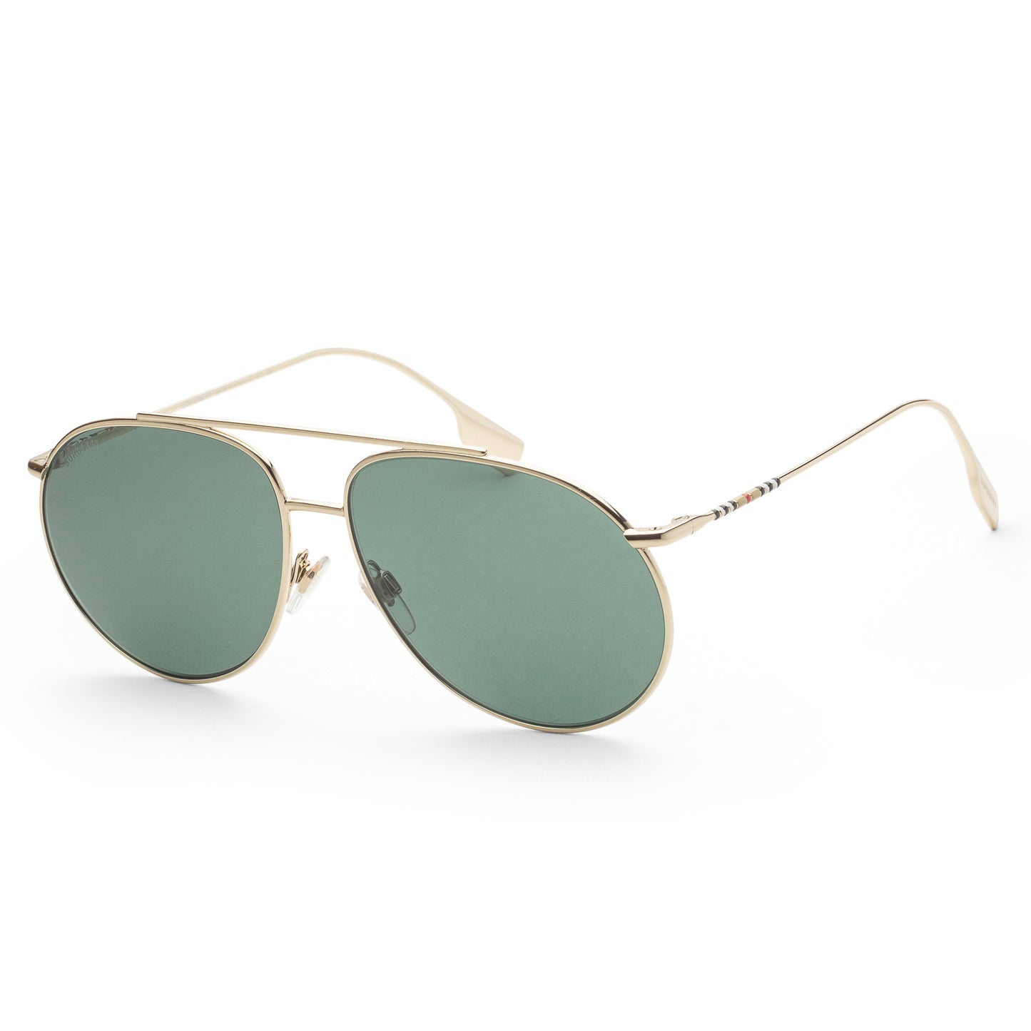 title:Burberry Women's BE3138-110971 Alice 61mm Light Gold Sunglasses;color:Light Gold Frame, Dark Green Lens