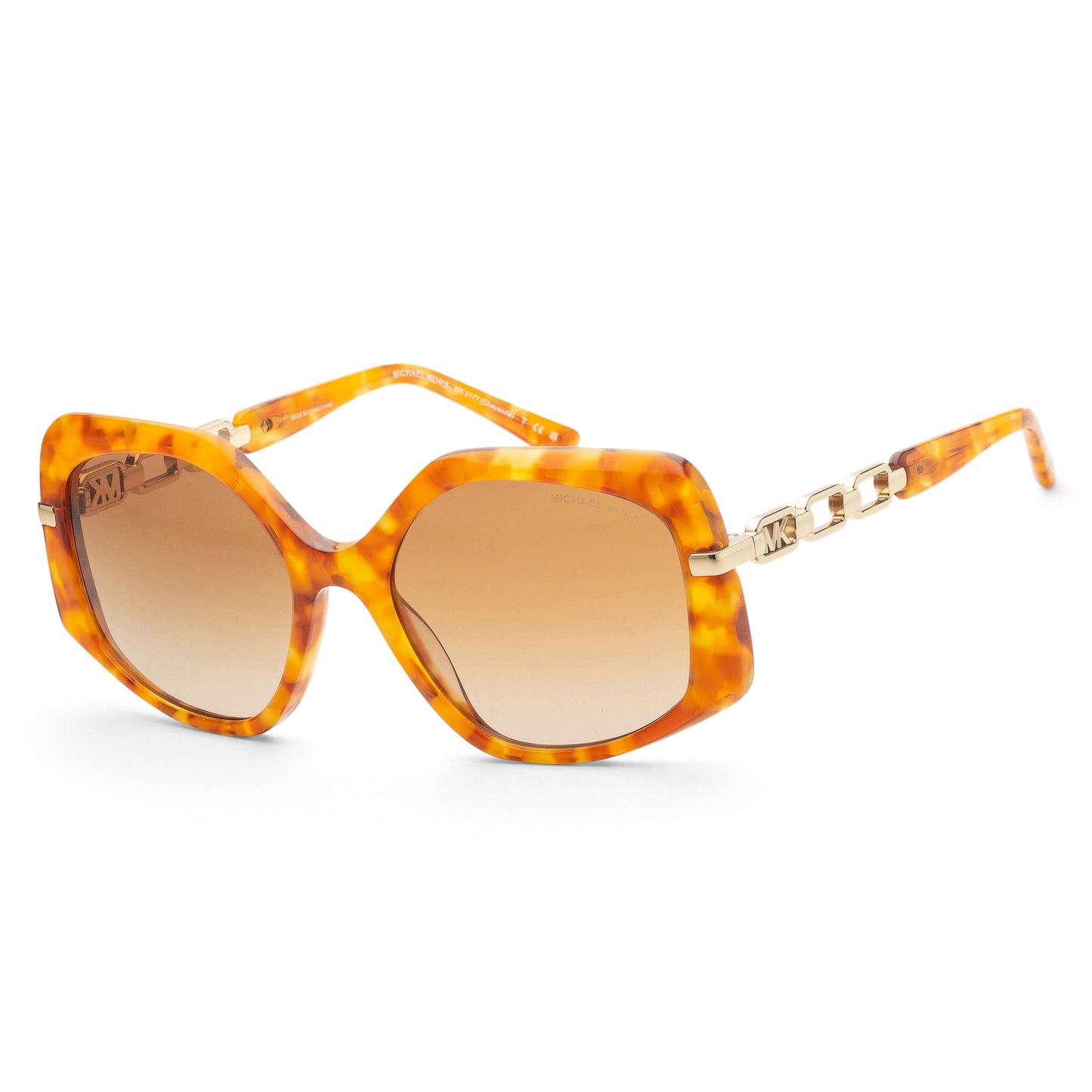 title:Michael Kors Women's MK2177-39153B Cheyenne 56mm Marigold Tortoise Sunglasses;color:Marigold Tortoise Frame, Brown Gradient Lens