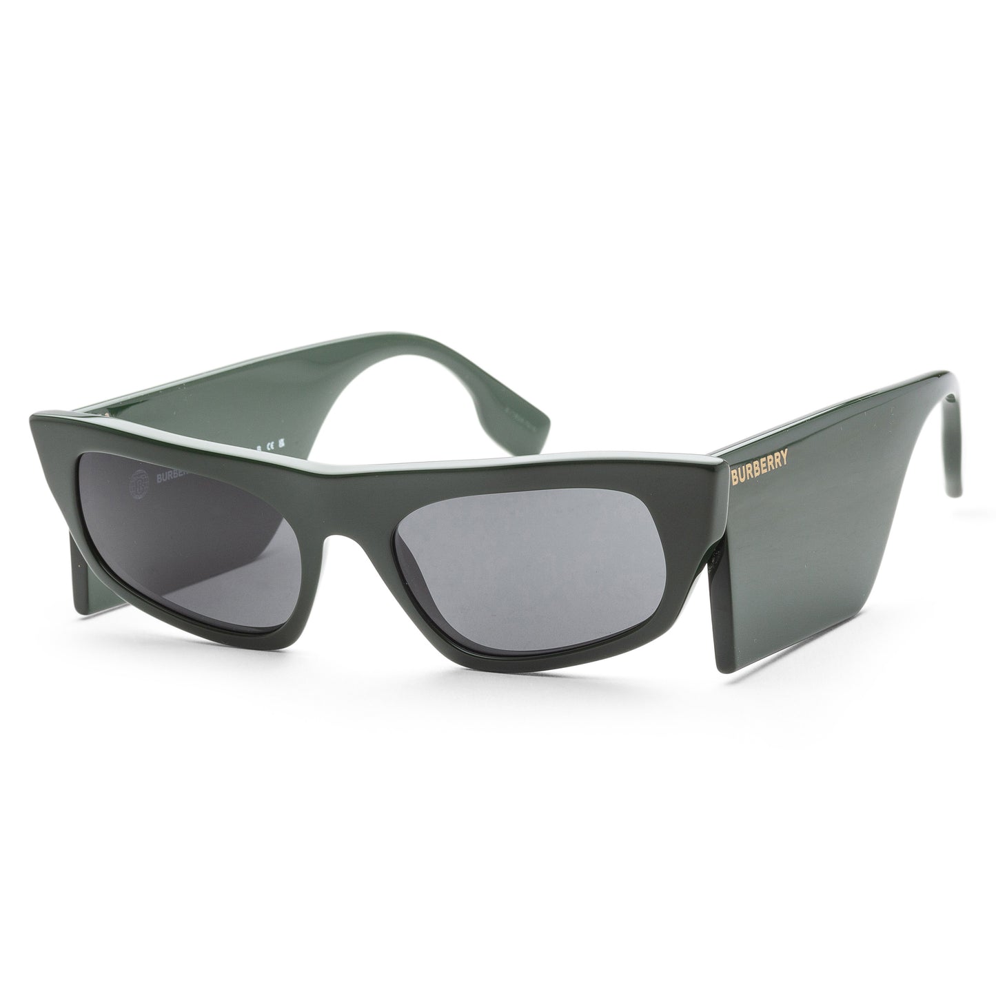 title:Burberry Women's BE4385-403887 Palmer 55mm Green Sunglasses;color:Dark Grey Lens, Green Frame