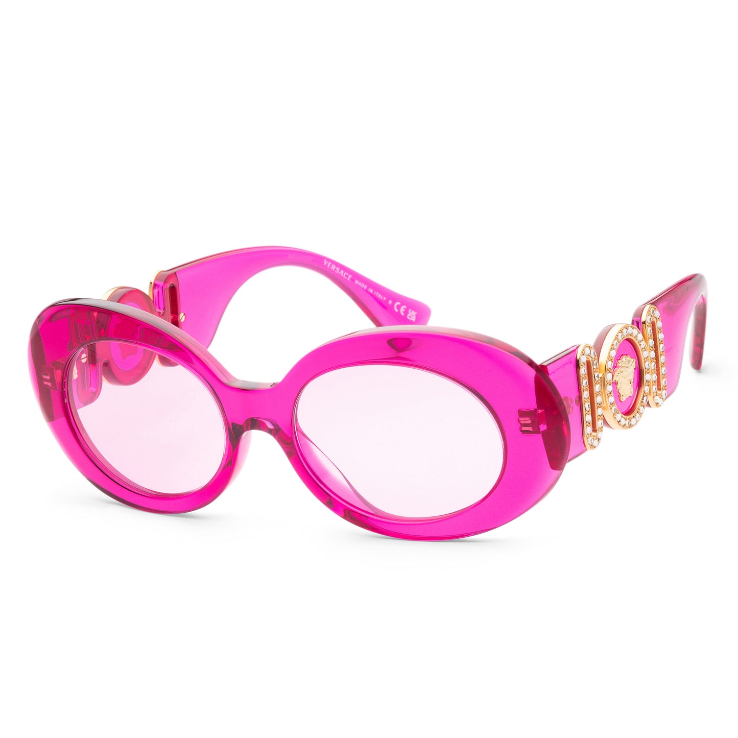 title:Versace Women's VE4426BU-5334-5 Fashion 54mm Transparent Fuchsia Sunglasses;color:Fuchsia Lens, Transparent Fuchsia Frame