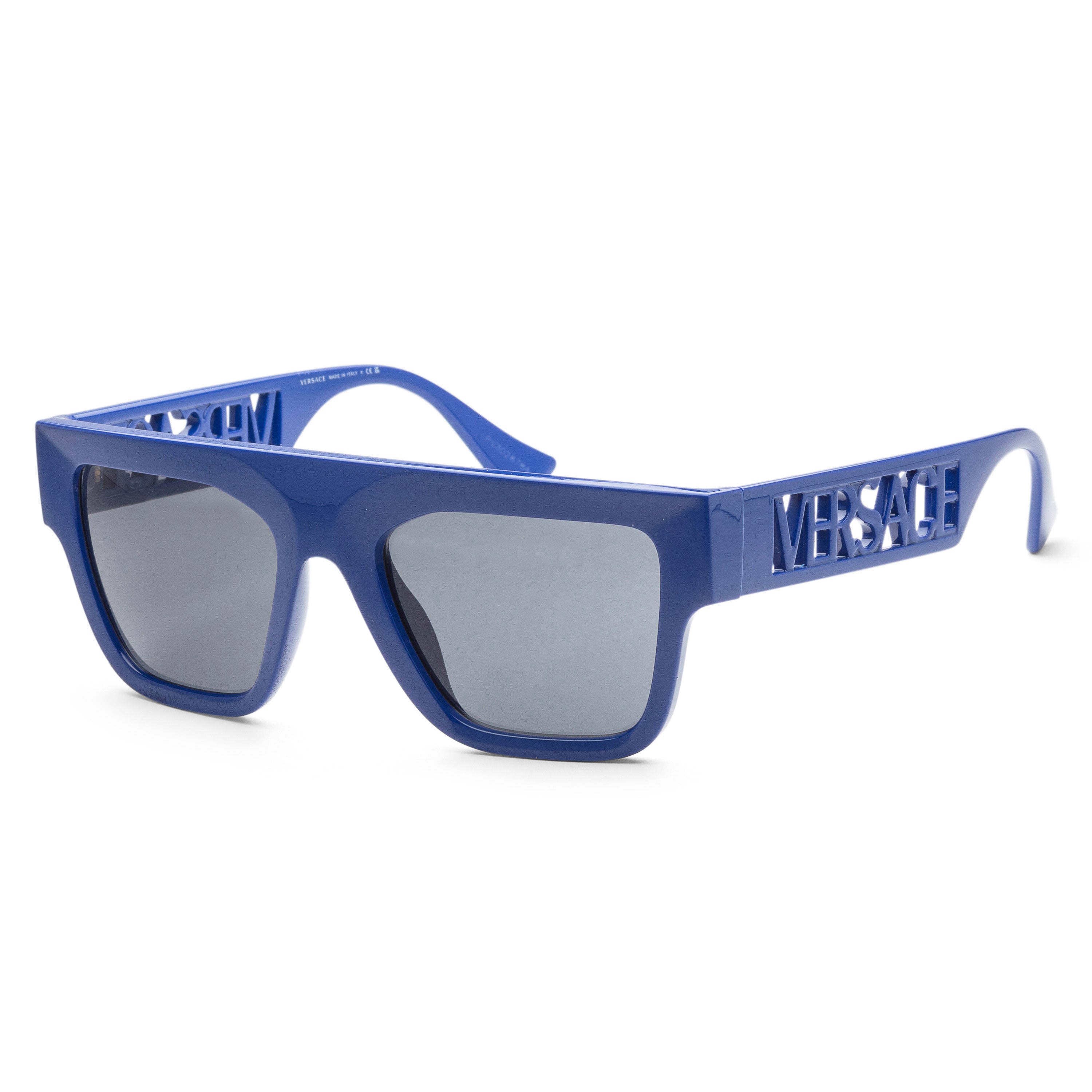 title:Versace Men's VE4430U-529487 Fashion 53mm Bluette Sunglasses;color:Dark Grey Lens, Bluette Frame