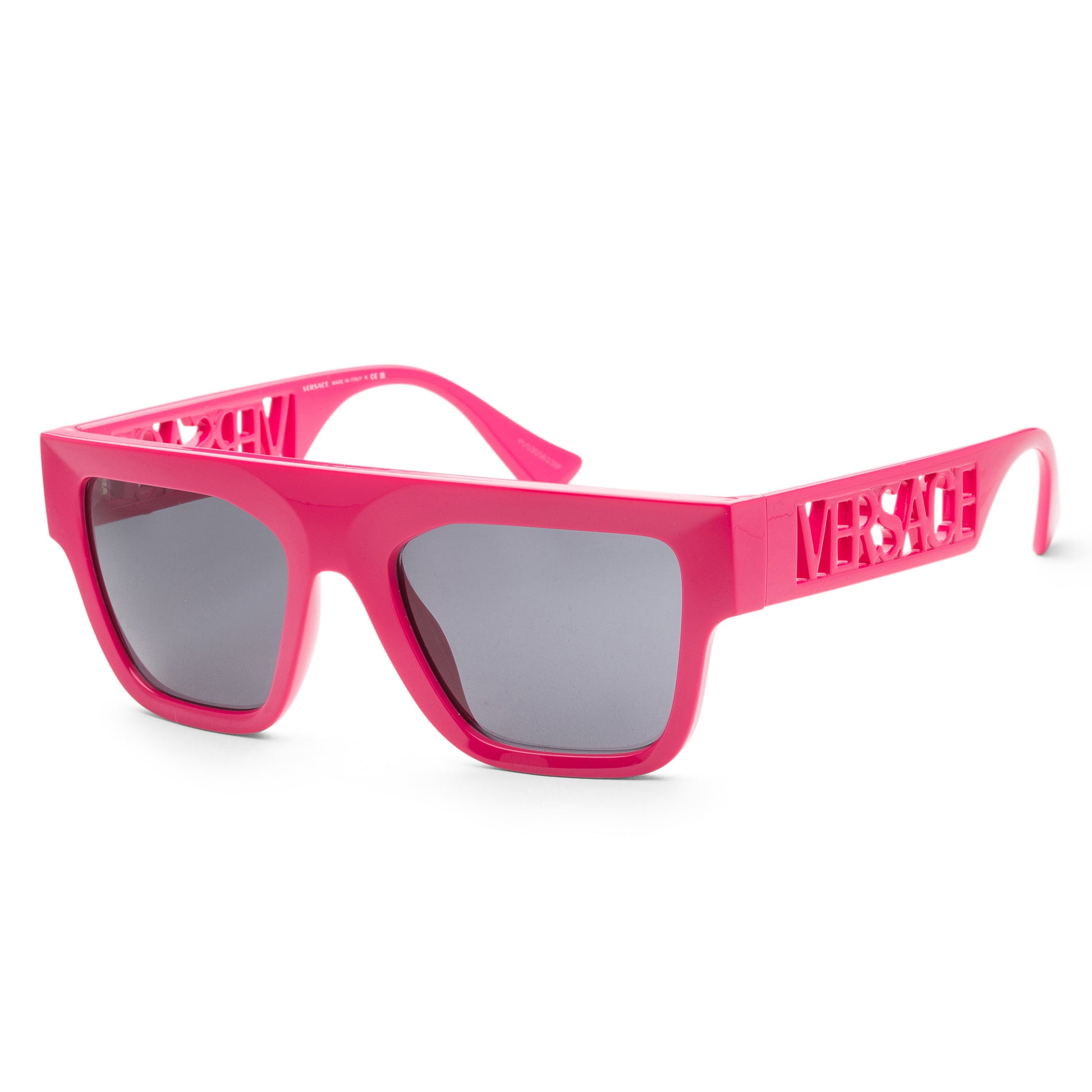 title:Versace Men's VE4430U-536787 Fashion 53mm Fuchsia Sunglasses;color:Dark Grey Lens, Fuchsia Frame