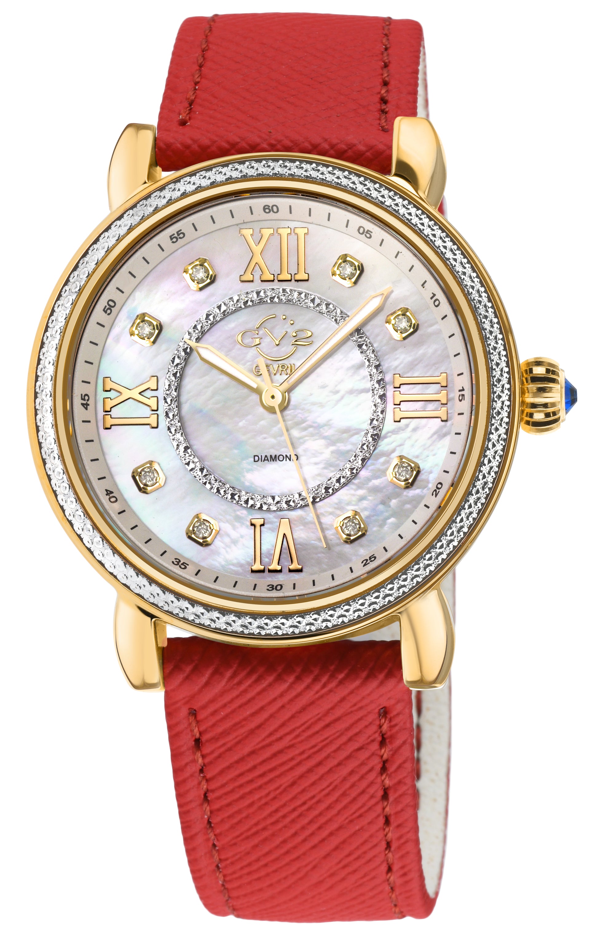 GV2 by Gevril Women's Marsala Vegan 37mm Quartz Watch 9866-V4 - Ruumur