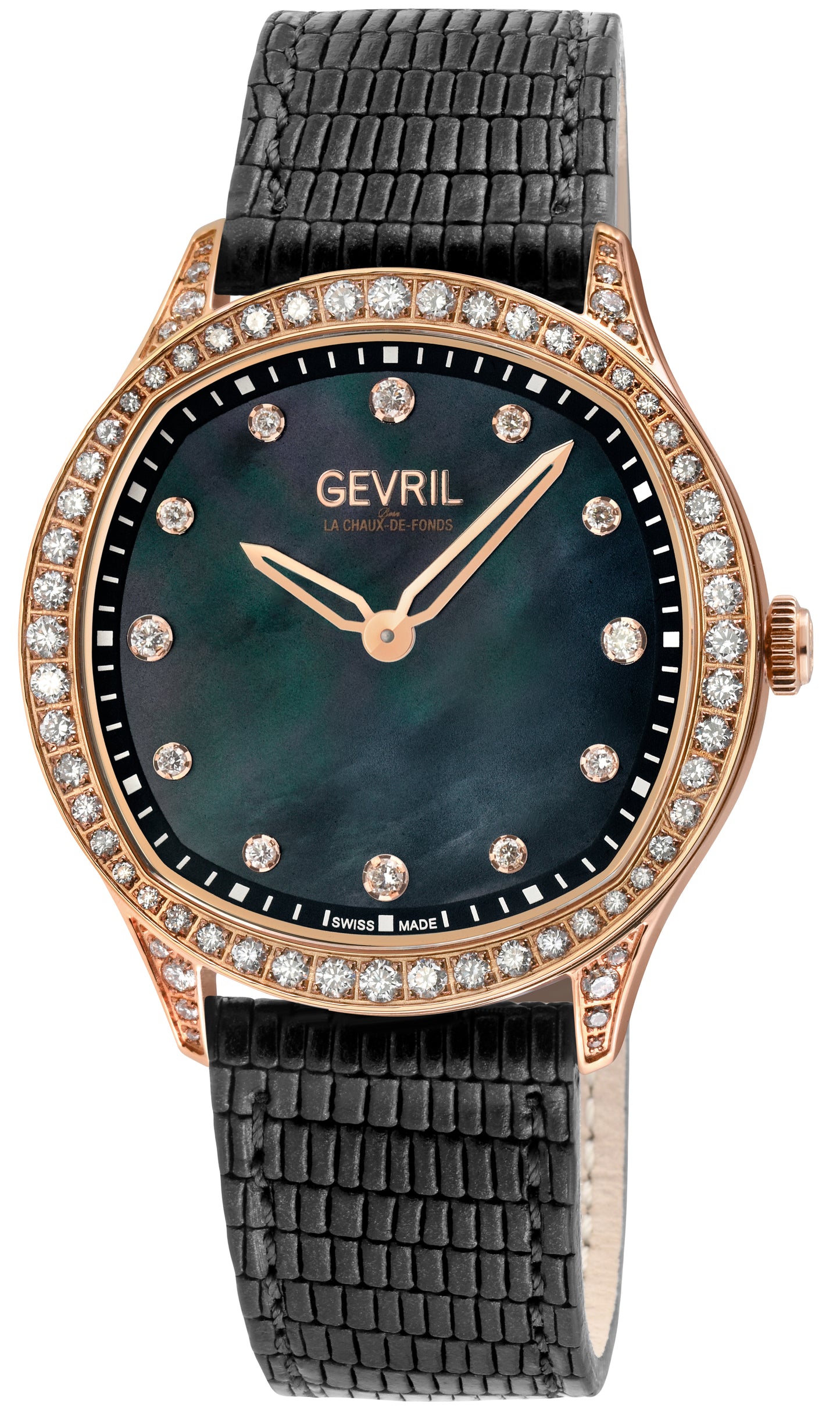 title:Gevril Women's Morcote 36mm Quartz Watch 10257;color:Black Mother-of-Pearl