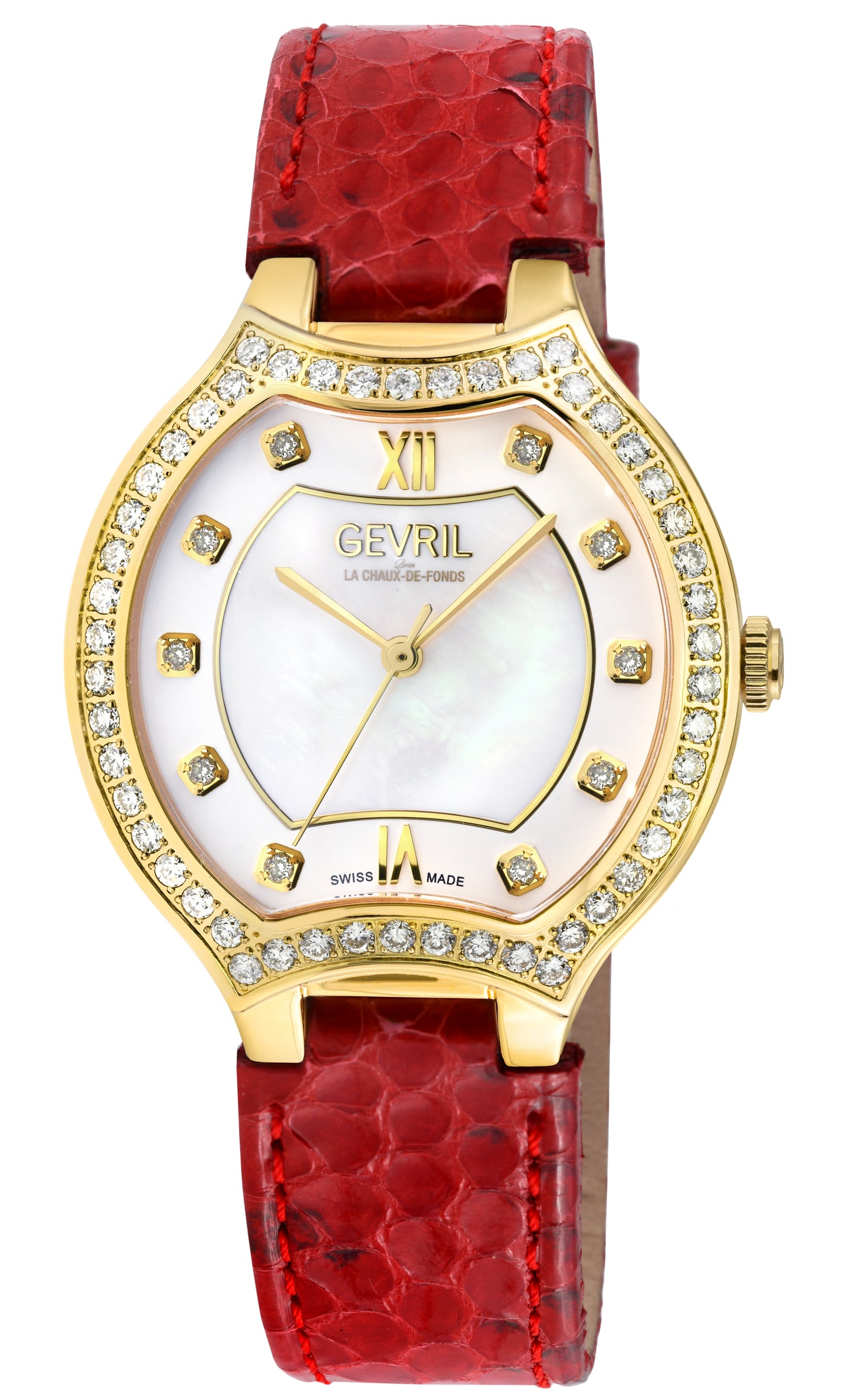 title:Gevril Women's Lugano 35mm Quartz Watch 11221;color:White Mother-of-Pearl