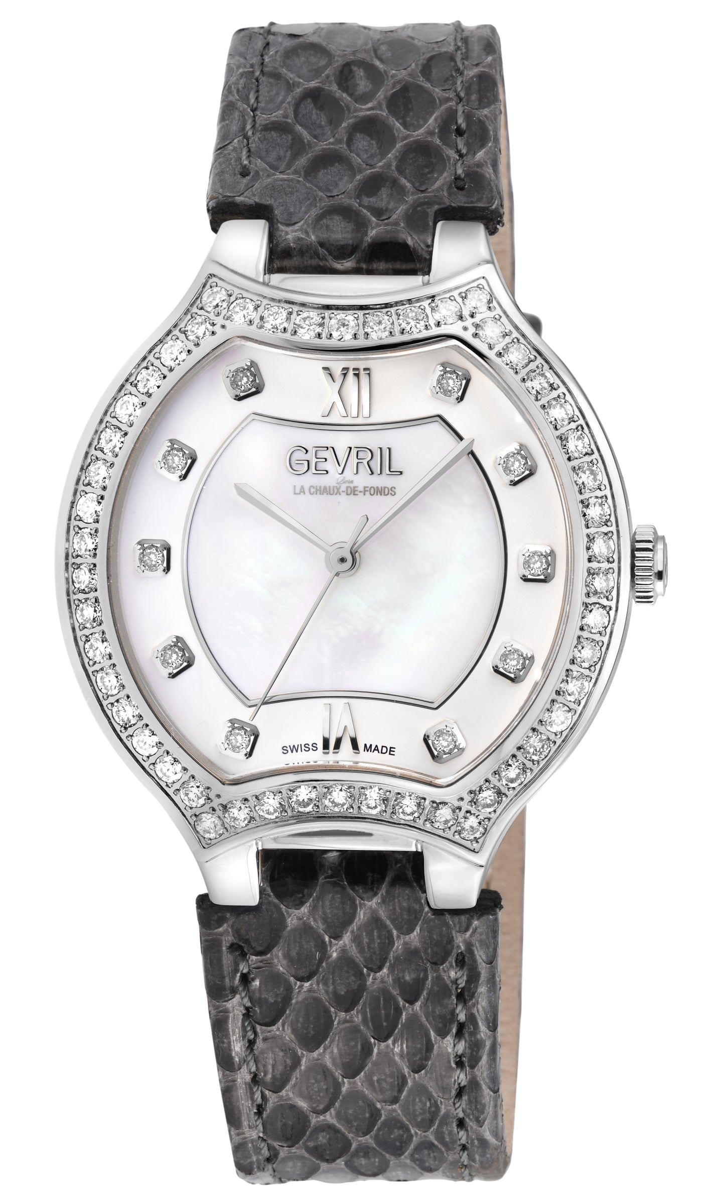 title:Gevril Women's Lugano 35mm Quartz Watch GV-11241;color:White Mother-of-Pearl