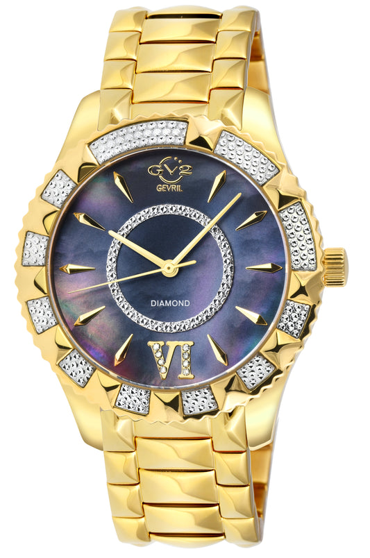 title:GV2 by Gevril Women's Venice 38.5mm Quartz Watch 11715-424;color:Blue Mother-of-Pearl