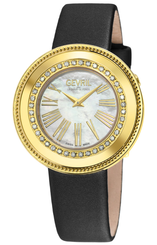 title:Gevril Women's Gandria 36mm Quartz Watch 12121;color:White Mother-of-Pearl