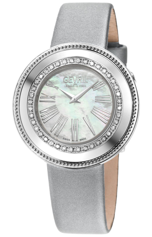 title:Gevril Women's Gandria 36mm Quartz Watch 12141;color:White Mother-of-Pearl