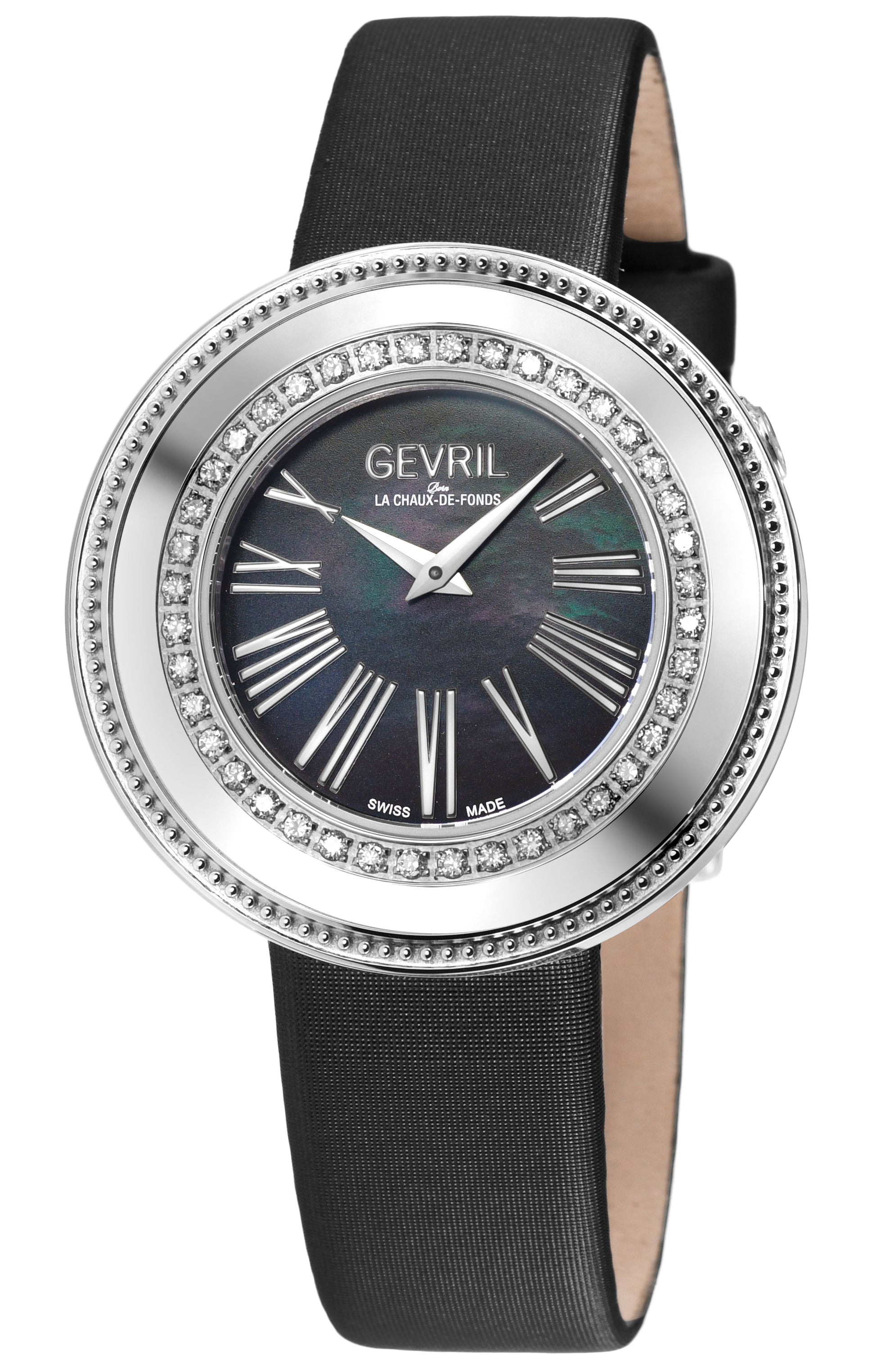 title:Gevril Women's Gandria 36mm Quartz Watch 12147;color:Black Mother-of-Pearl