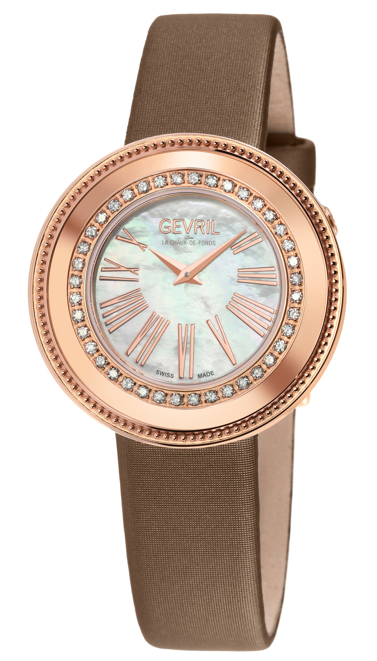 title:Gevril Women's Gandria 36mm Quartz Watch 12151;color:White Mother-of-Pearl