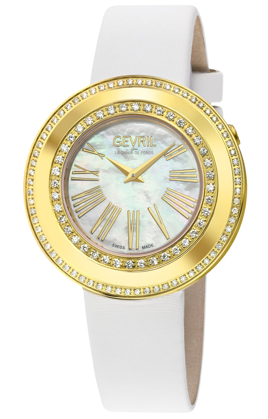 title:Gevril Women's Gandria 36mm Quartz Watch 12221;color:White Mother-of-Pearl