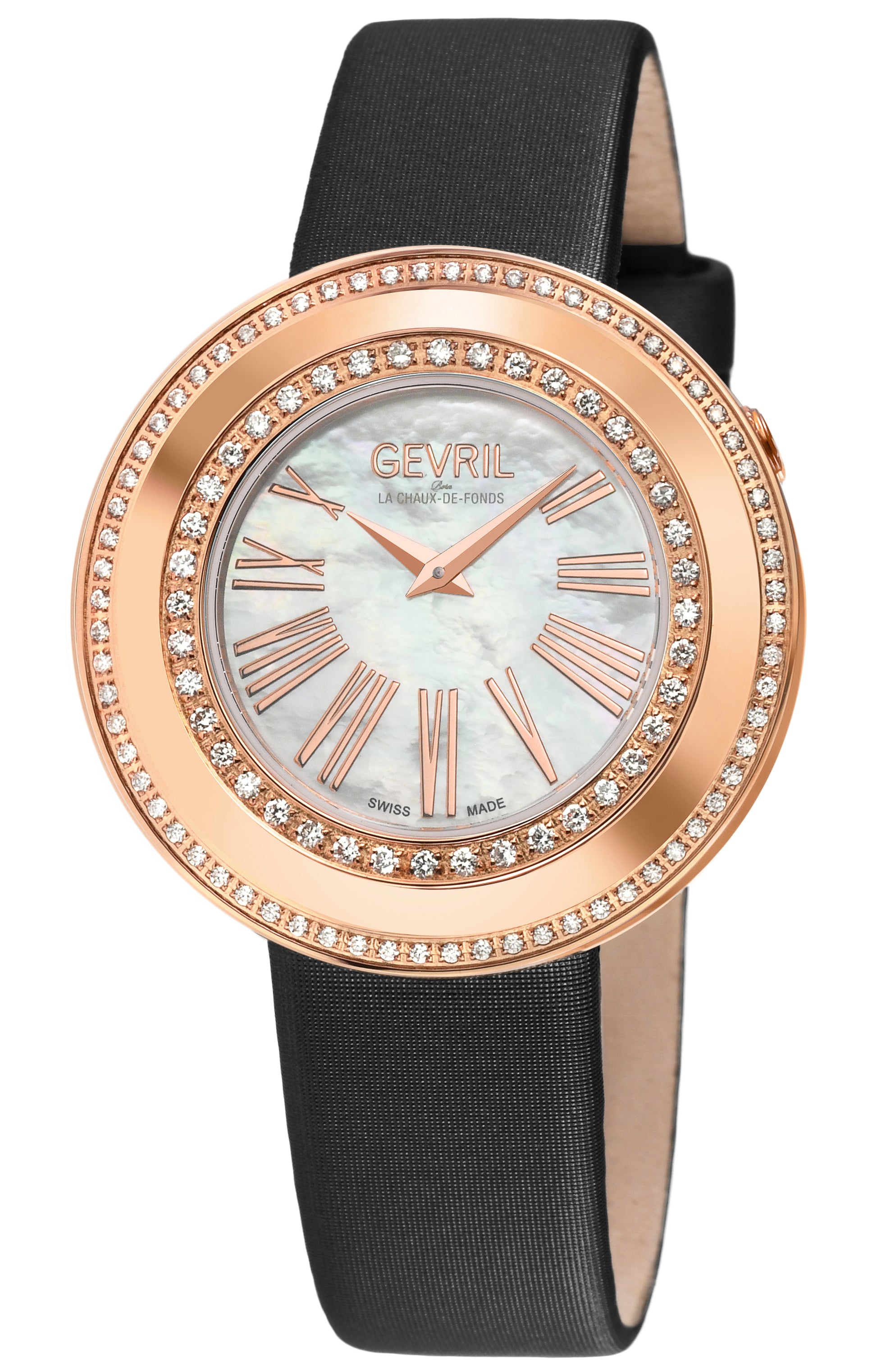 title:Gevril Women's Gandria 36mm Quartz Watch 12251;color:White Mother-of-Pearl