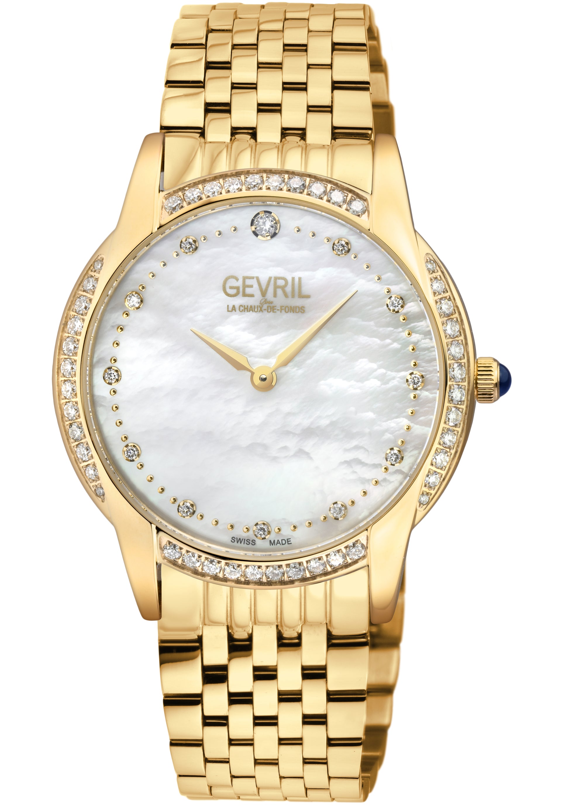 title:Gevril Women's Airolo 36mm Quartz Watch 13221B;color:White Mother-of-Pearl