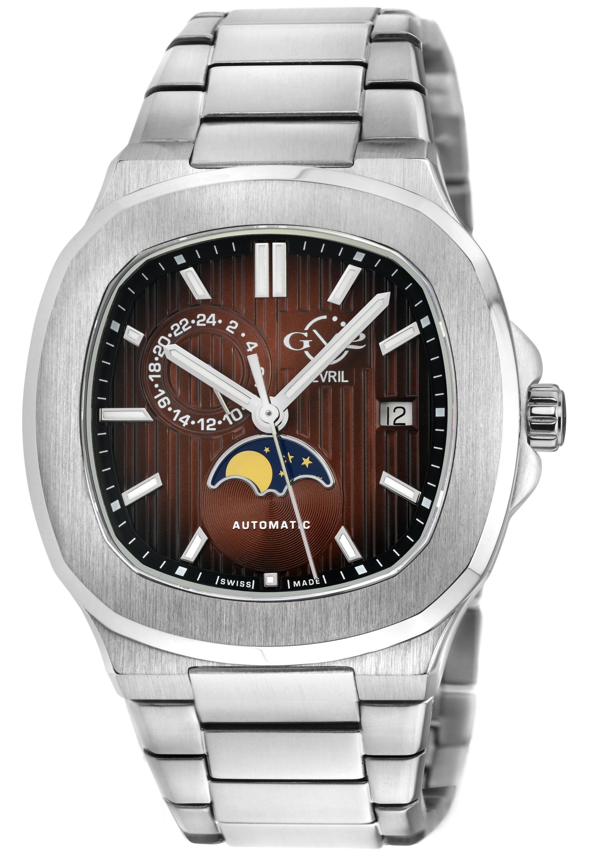 title:GV2 by Gevril Men's Potente 40mm Automatic Watch 18407B;color:Brown