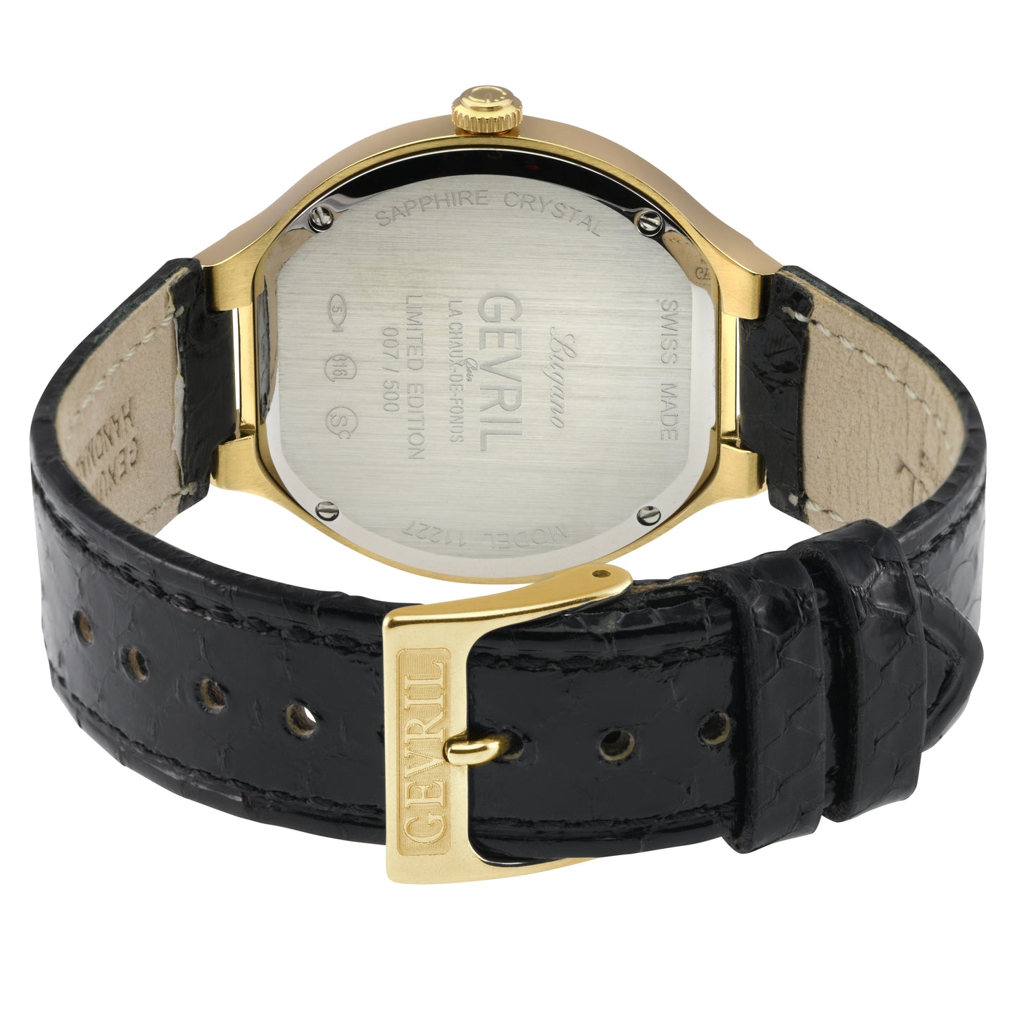 title:Gevril Women's Lugano 35mm Quartz Watch 11227;color:Black Mother-of-Pearl