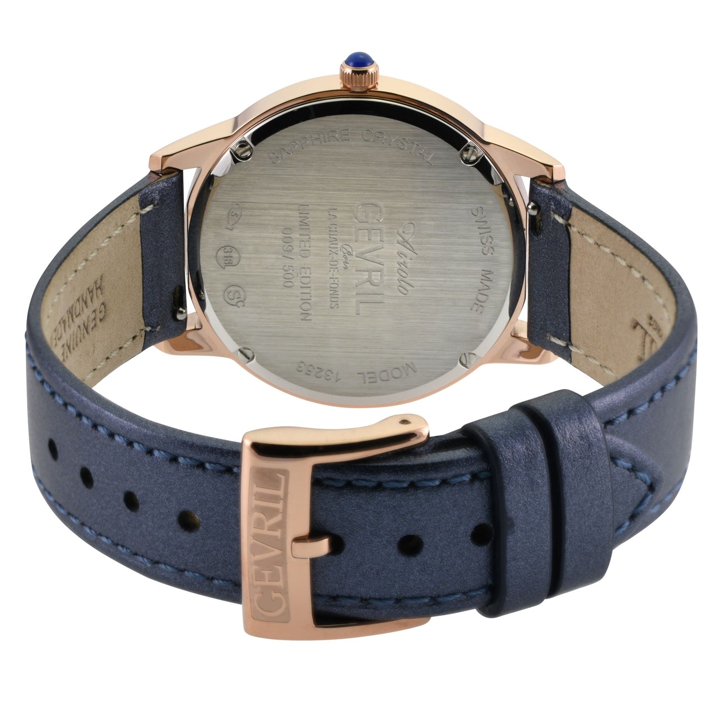 title:Gevril Women's Airolo 36mm Quartz Watch 13253;color:Blue Mother-of-Pearl