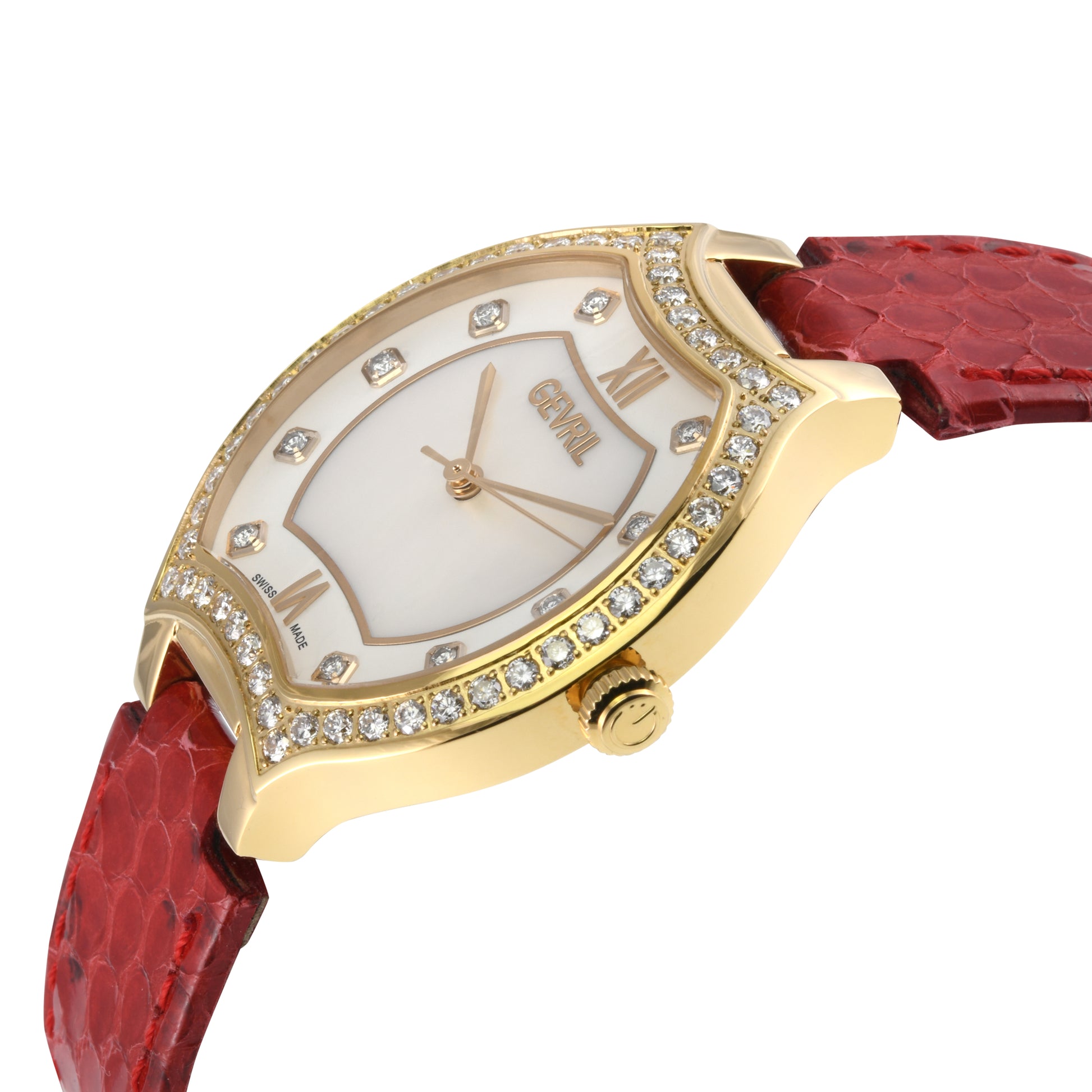 title:Gevril Women's Lugano 35mm Quartz Watch 11221;color:White Mother-of-Pearl