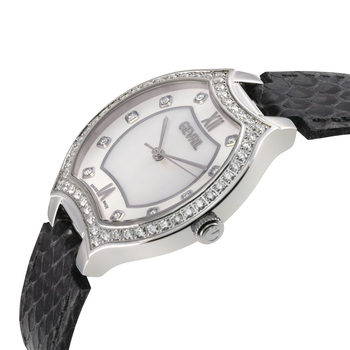 title:Gevril Women's Lugano 35mm Quartz Watch GV-11241;color:White Mother-of-Pearl