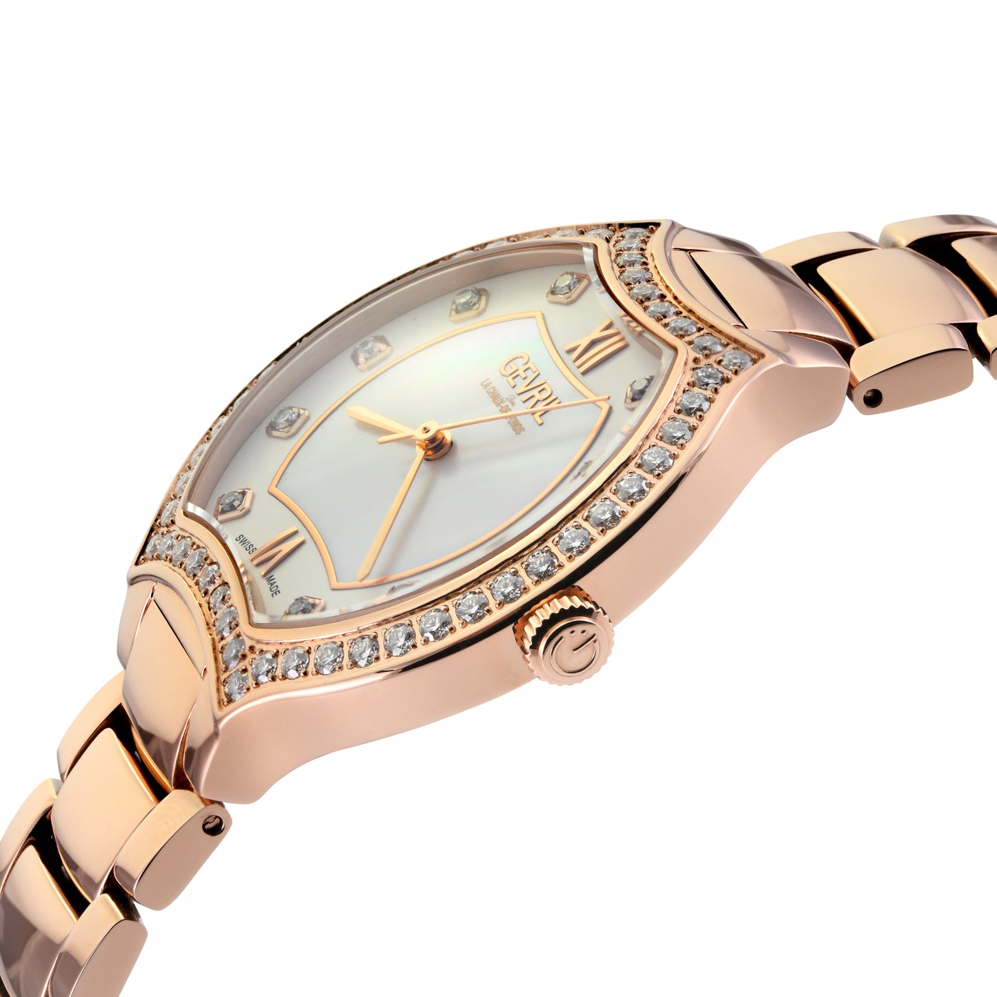 title:Gevril Women's Lugano 35mm Quartz Watch 11251B;color:White Mother-of-Pearl