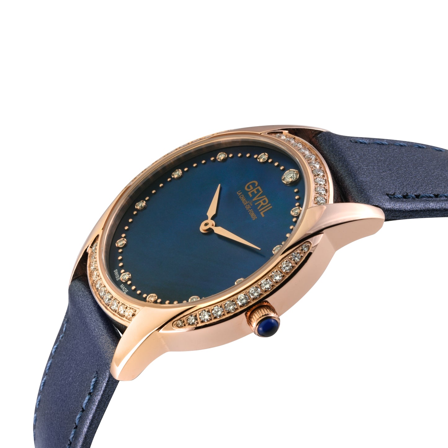 title:Gevril Women's Airolo 36mm Quartz Watch 13253;color:Blue Mother-of-Pearl