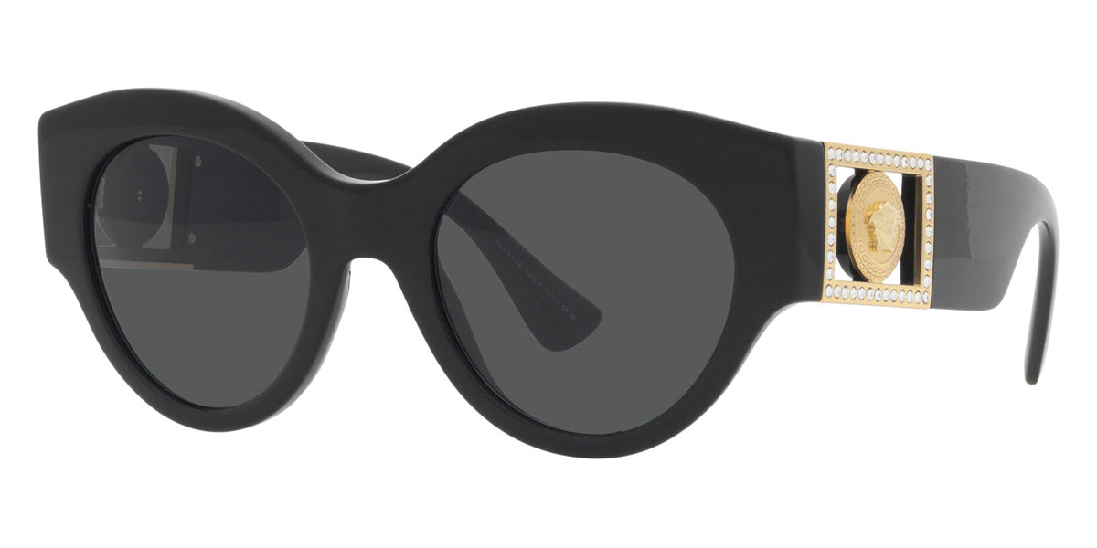 title:Versace Women's VE4438BF-GB1-87 Fashion 52mm Black Sunglasses;color:Dark Grey Lens, Black Frame