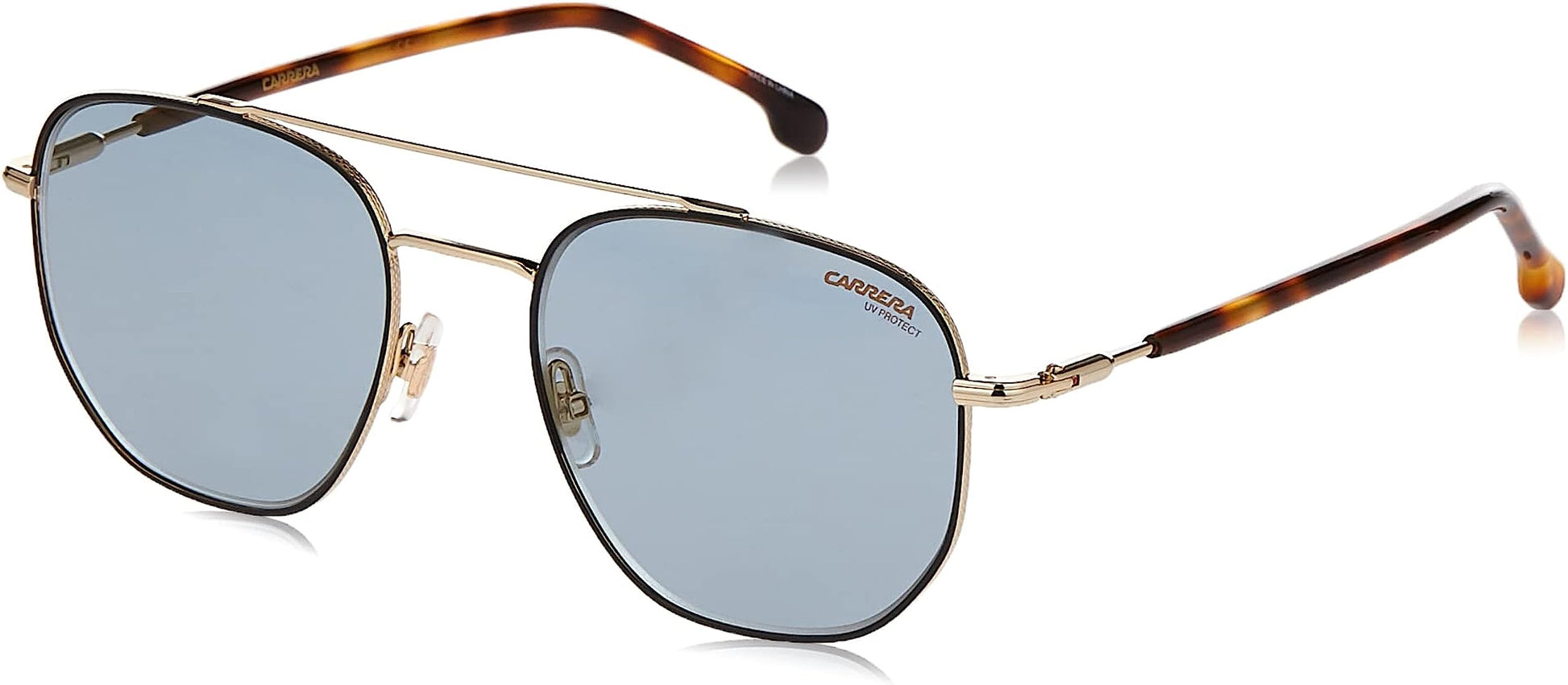 title:Carrera Men's CA236S-00NR-2Y Fashion 54mm Gold Brown Havana Sunglasses;color:Blue Mirror Lens, Gold Brown Havana Frame