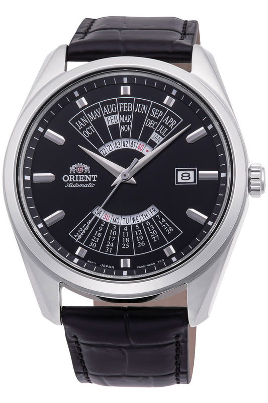 title:Orient Men's RA-BA0006B10B Contemporary 43mm Manual-Wind Watch;color:Black Dial Black Band