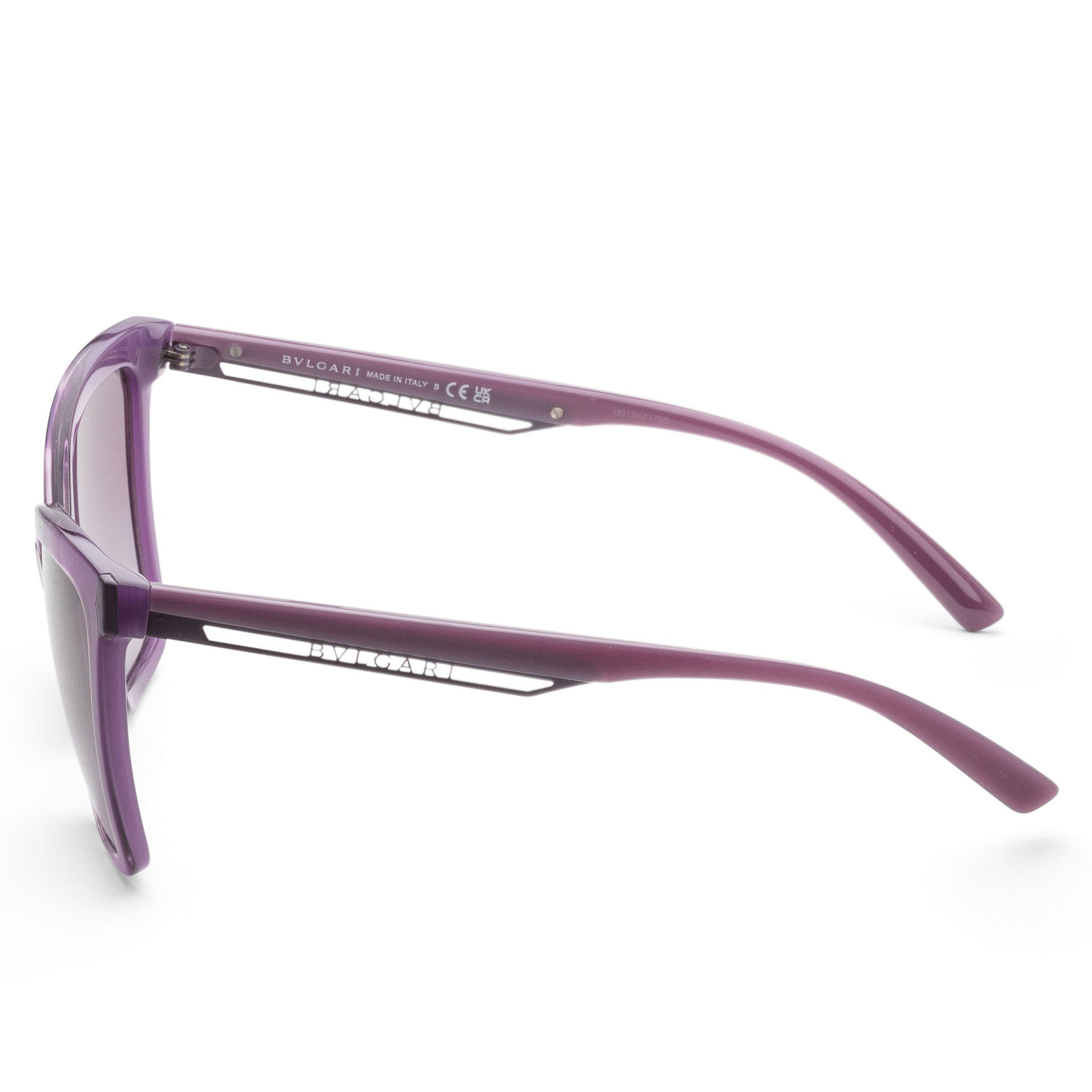 title:Bulgari Women's BV8253-55088H Fashion 56mm Striped Amethyst Purple Sunglasses;color:Violet Gradient Lens, Striped Amethyst Purple Frame