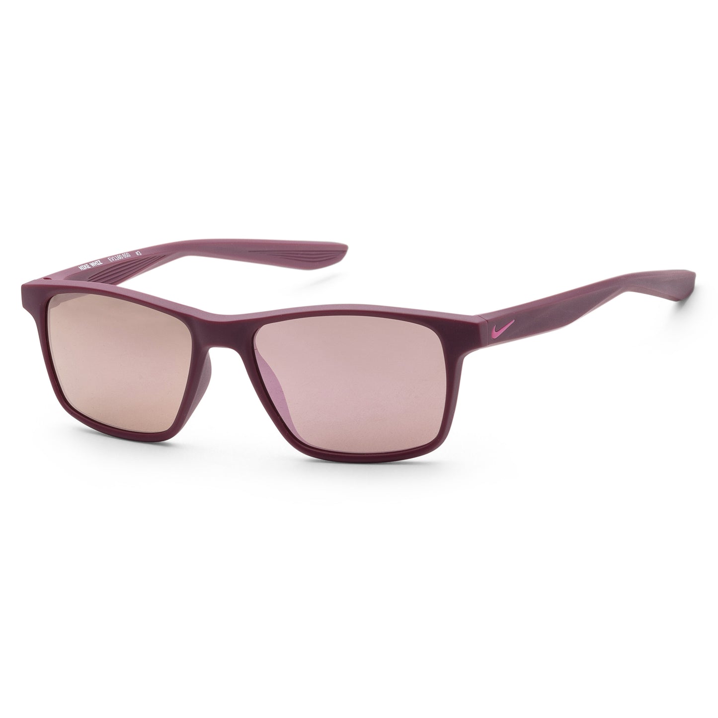 title:Nike Men's EV1160-650 Whiz 48mm Matte Bordeaux Sunglasses;color:Light Pink Mirror Lens, Matte Bordeaux Frame