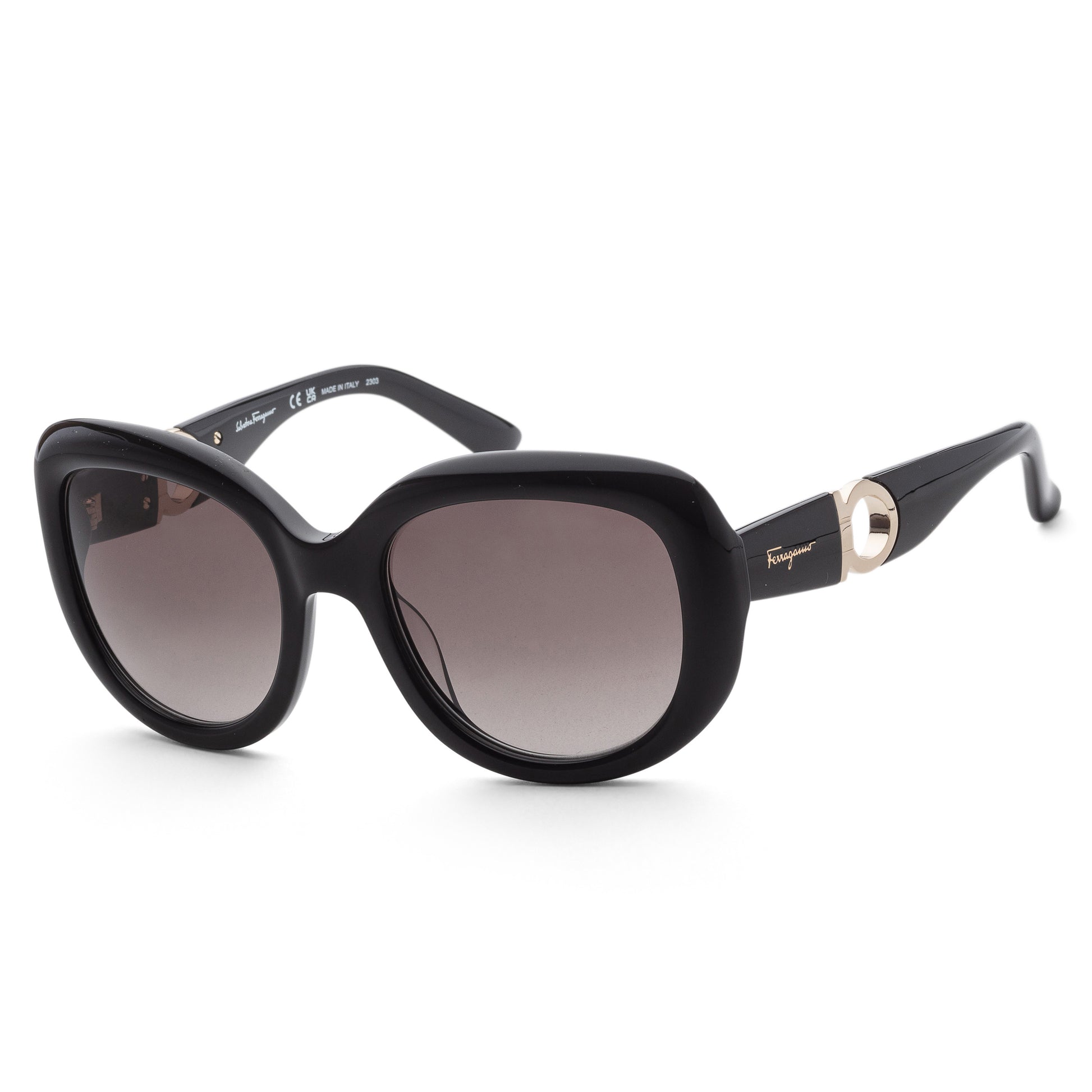 title:Ferragamo Women's SF727S-001 Fashion 53mm Black Sunglasses;color:Black