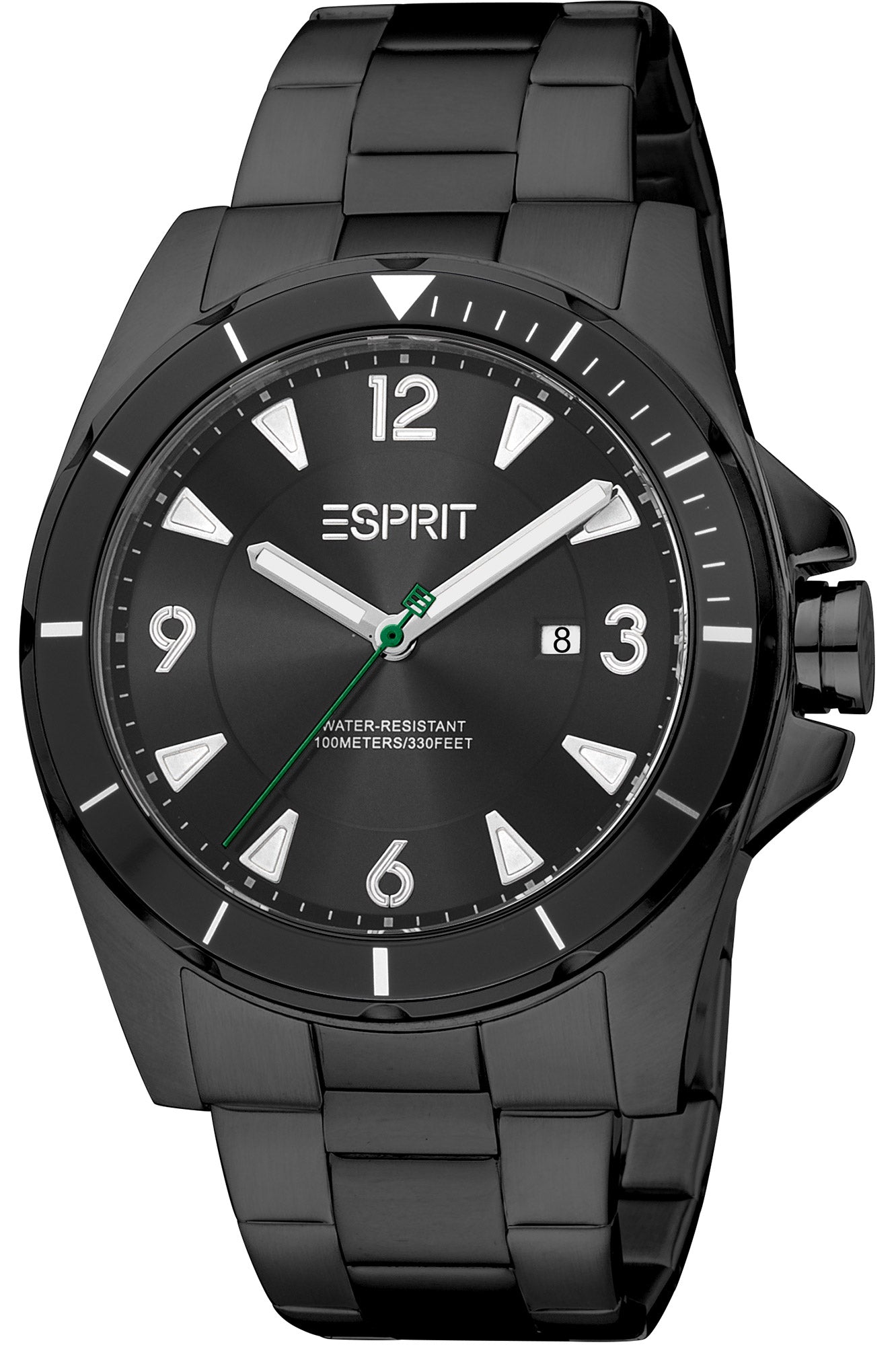 title:Esprit Men's ES1G322M0075 Arlo 44mm Quartz Watch;color:Black Dial Black Band