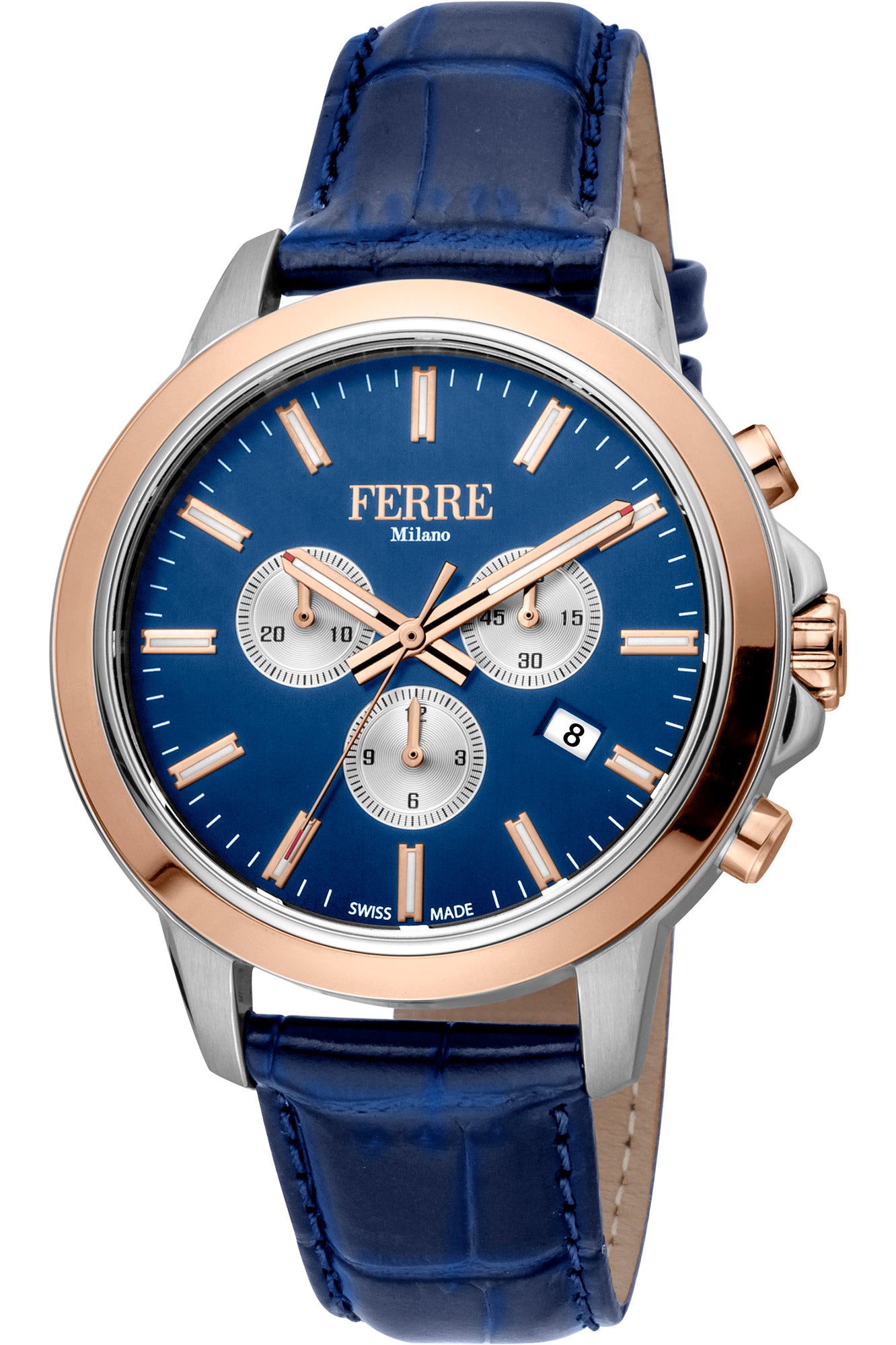 title:Ferr� Milano Men's FM1G153L0041 Fashion 44mm Quartz Watch;color:Blue Dial Blue Band