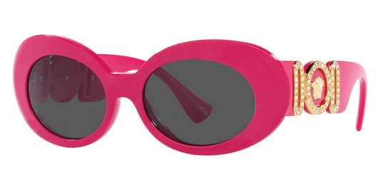 title:Versace Women's VE4426BU-536787 Fashion 54mm Fuchsia Sunglasses;color:Dark Grey Lens, Fuchsia Frame