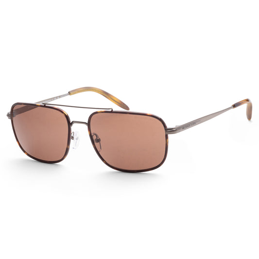 title:Michael Kors Men's MK1133J-102373 Glasgow 60mm Gunmetal Tortoise Sunglasses;color:Dark Brown Solid Lens, Matte Gunmetal / Dark Tortoise Frame