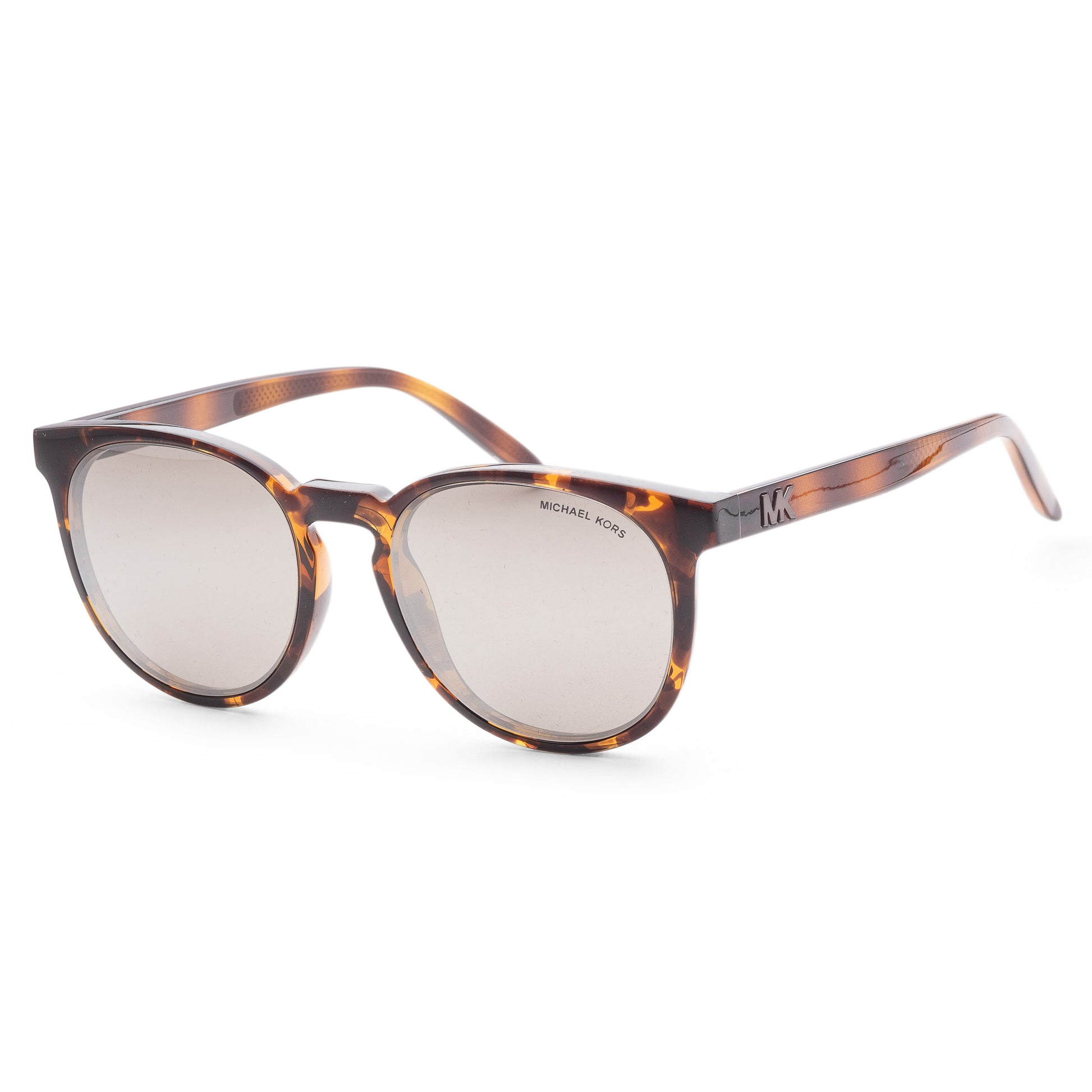 title:Michael Kors Men's MK2187-30066G Texas 54mm Dark Tortoise Sunglasses;color:Silver Mirror Lens, Dark Tortoise Frame