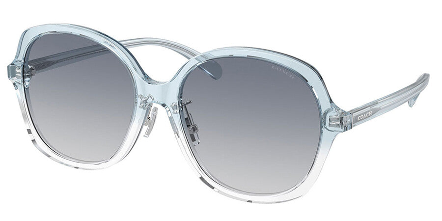 title:Coach Women's HC8360F-573735-58 Fashion 58mm Transp Blue Gradient Sunglasses;color:Transparent Blue Gradient