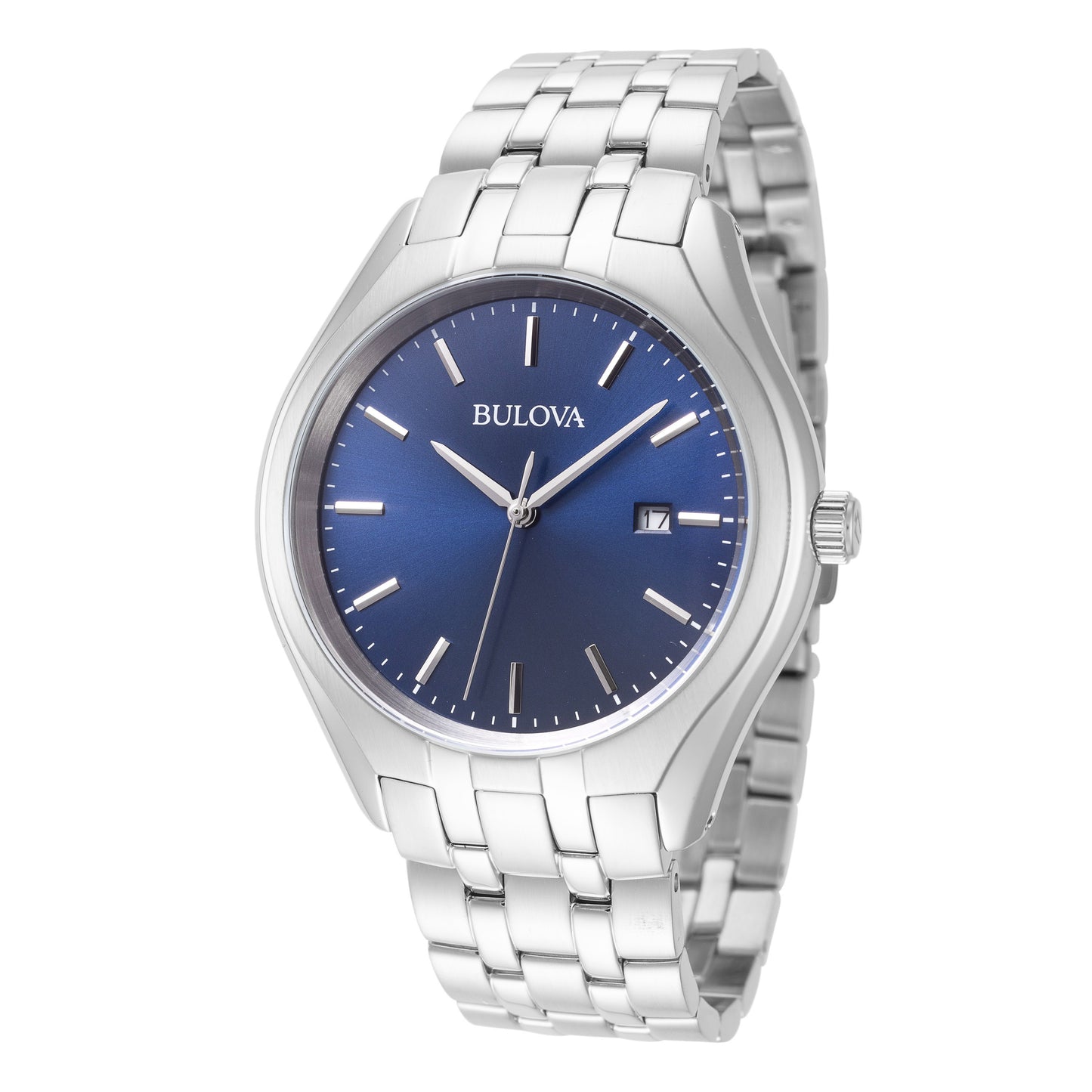 title:Bulova Men's 96B268 Minimalist 41mm Quartz Watch;color:Silver