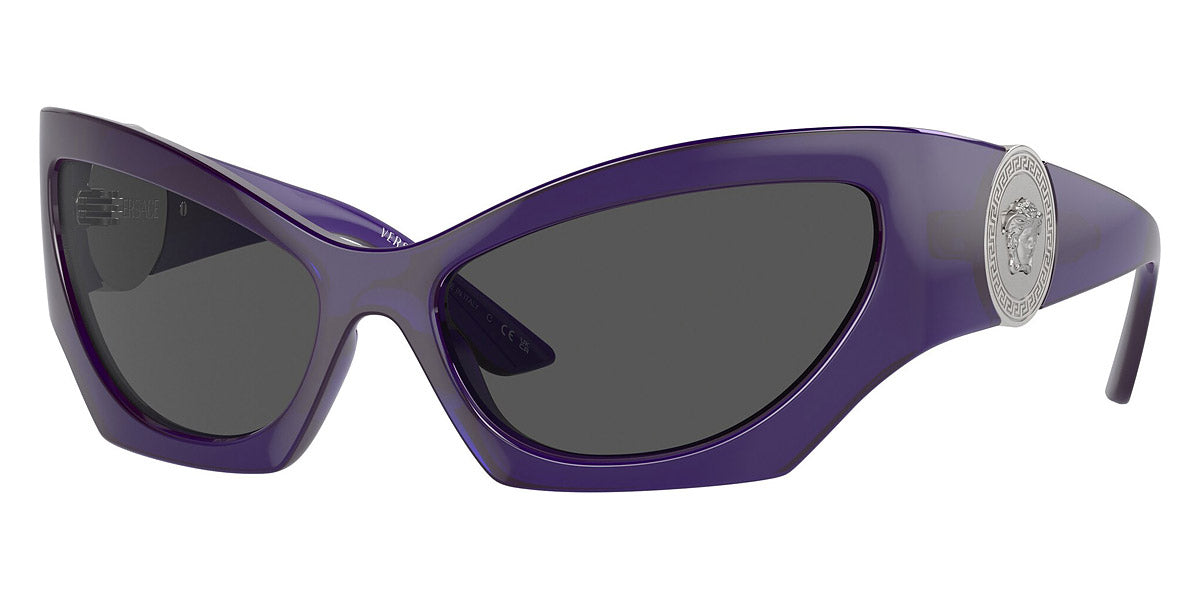 title:Versace Women's Fashion VE4450-541987-60 60mm Transparent Violet Sunglasses;color:Transparent Violet