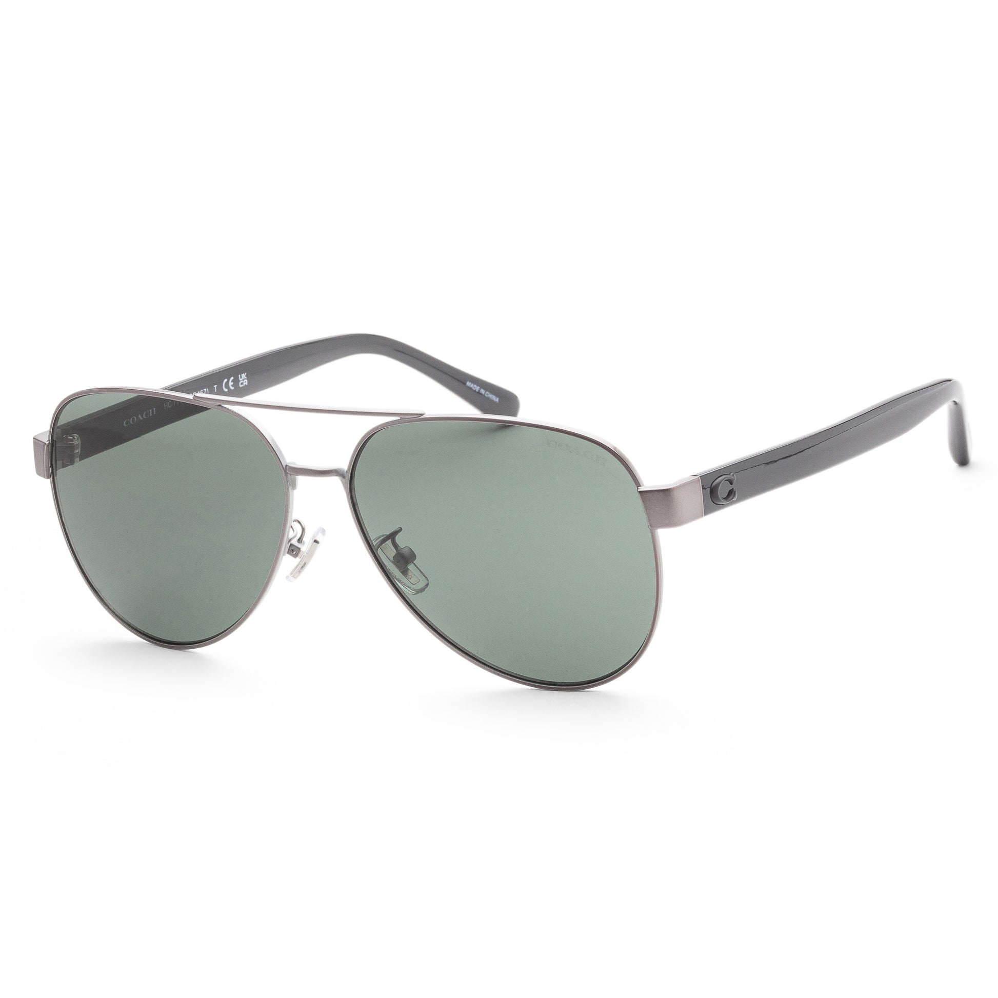 title:Coach Men's Fashion HC7143-900471-61 61mm Satin Gunmetal Sunglasses;color:Satin Gunmetal