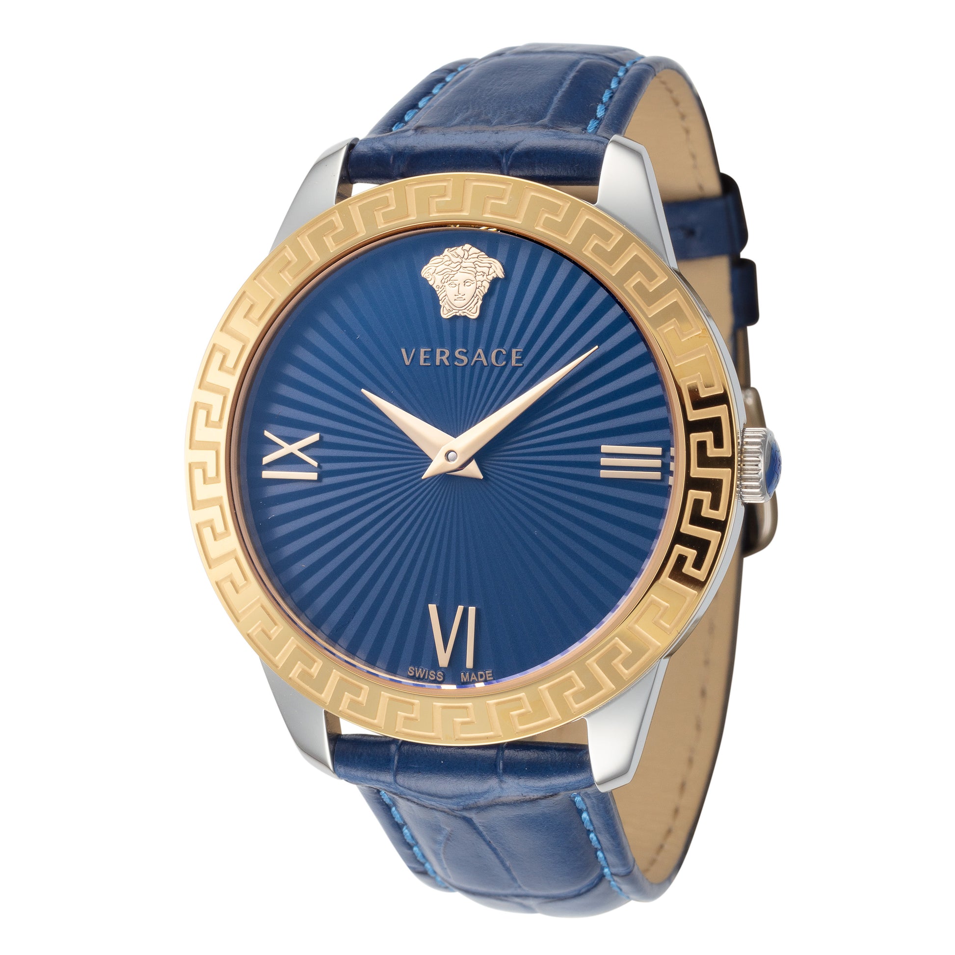 title:Versace Women's VEVC00219 Greca Signature 38mm Quartz Watch;color:Blue