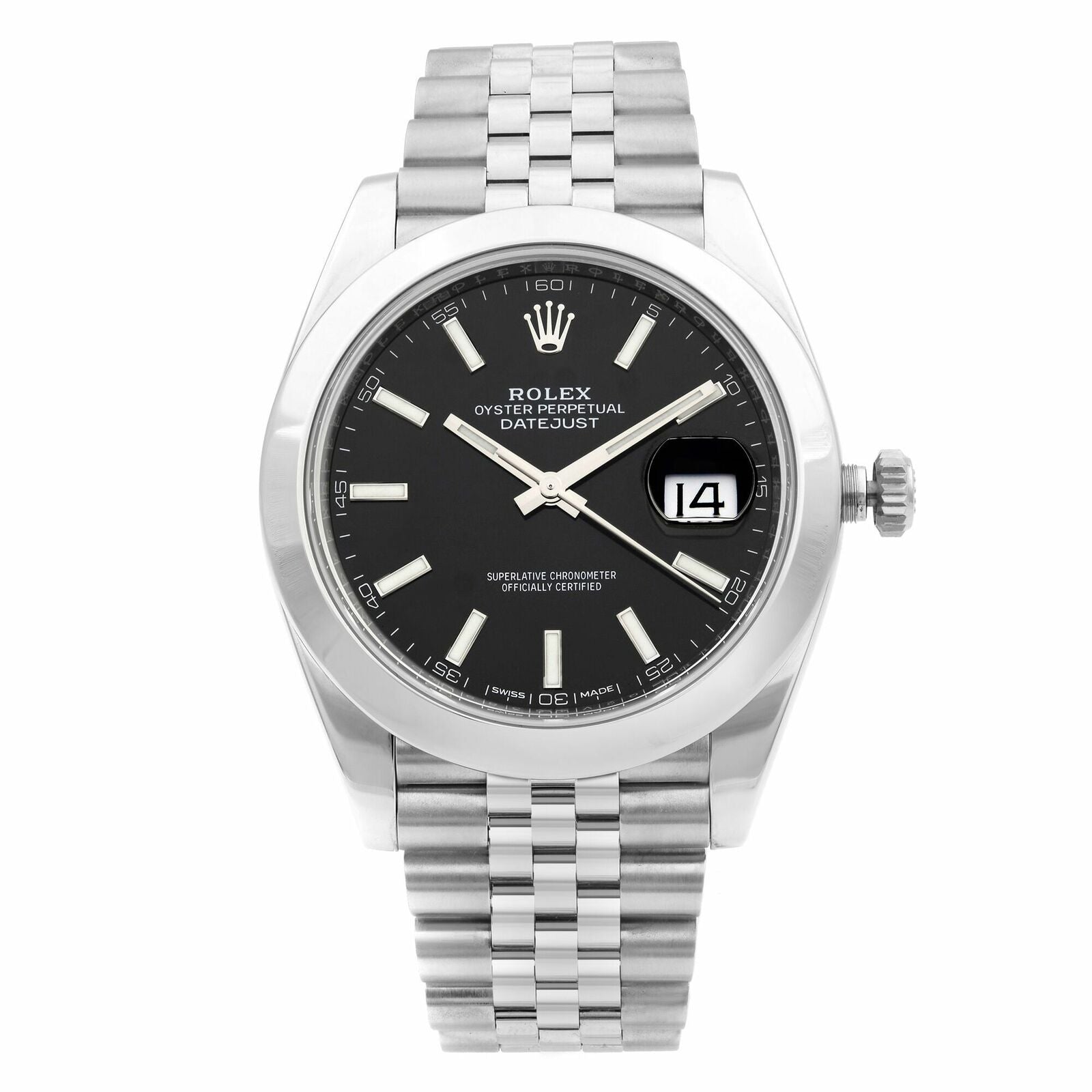 title:Rolex Datejust 41 Steel Black Index Dial Smooth Jubilee Automatic Watch  TFJ-142508567;color:not applicable