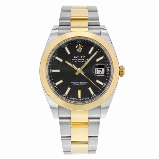 title:Rolex Datejust 41 Gold Steel Black Dial Smooth Oyster Automatic Watch   TFJ-142508563;color:not applicable