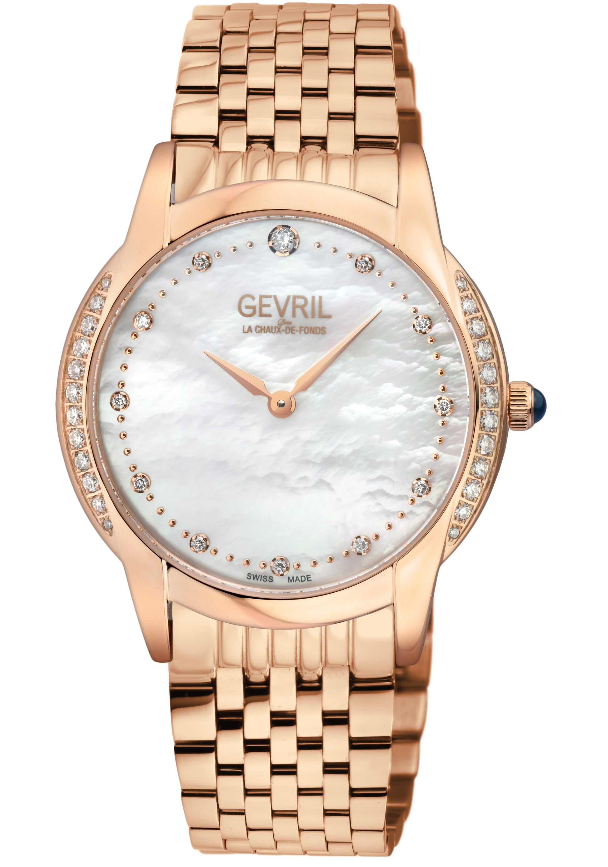 title:Gevril Women's Airolo 36mm Quartz Watch 13151B;color:White Mother-of-Pearl